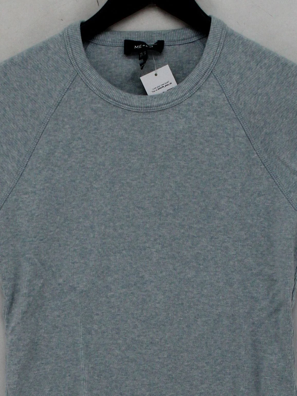 ME+EM Women's T-Shirt UK 12 Blue Cotton with Elastane Basic - Image 3