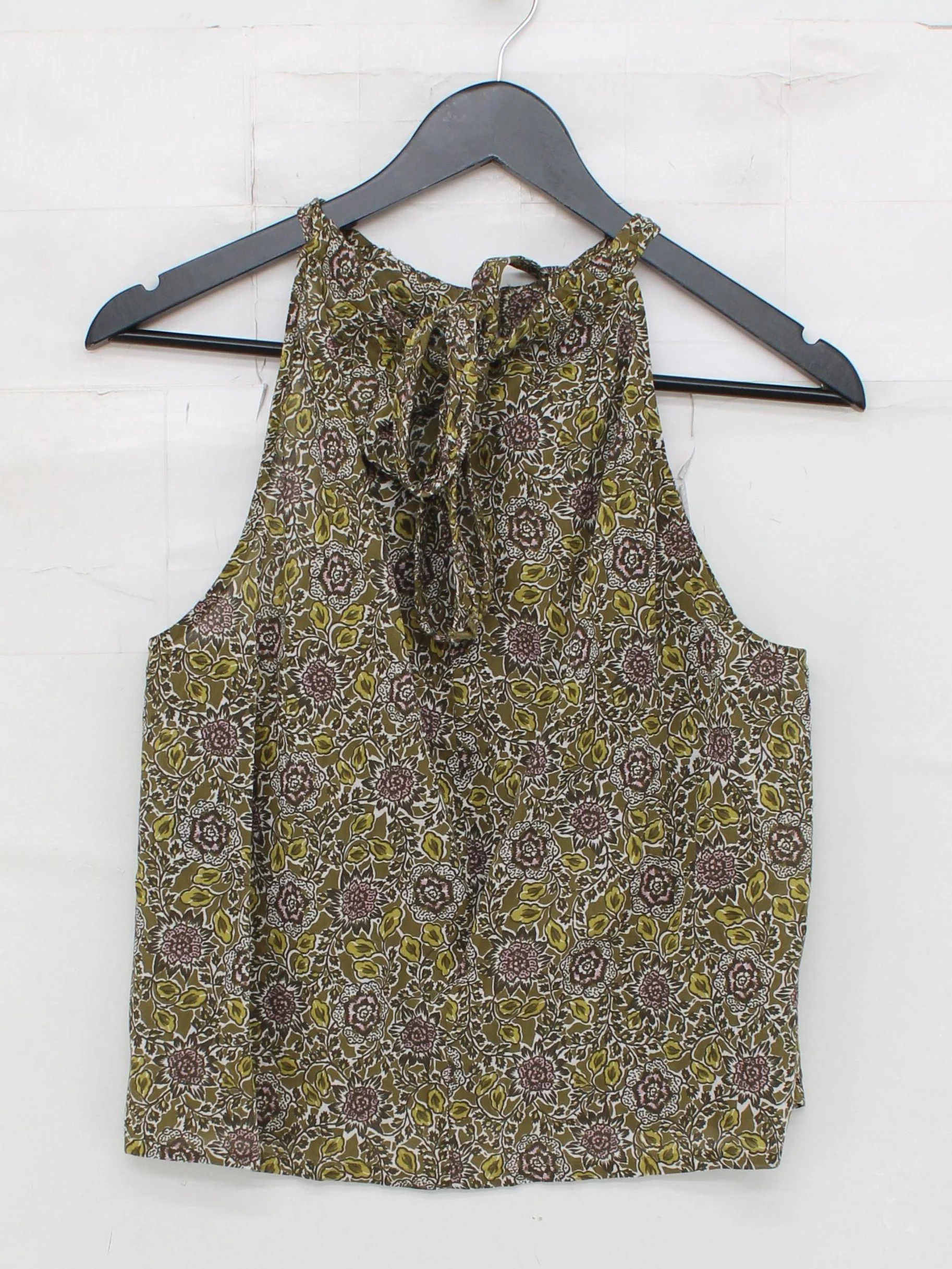 ME+EM Women's Top M Multi Floral 100% Cotton Sleeveless High Neck Basic - Image 2
