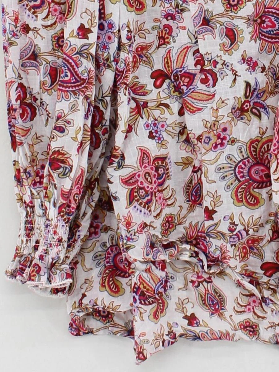 ME+EM Women's Top M Multi Floral 100% Other Long Sleeve V-Neck Basic - Image 4