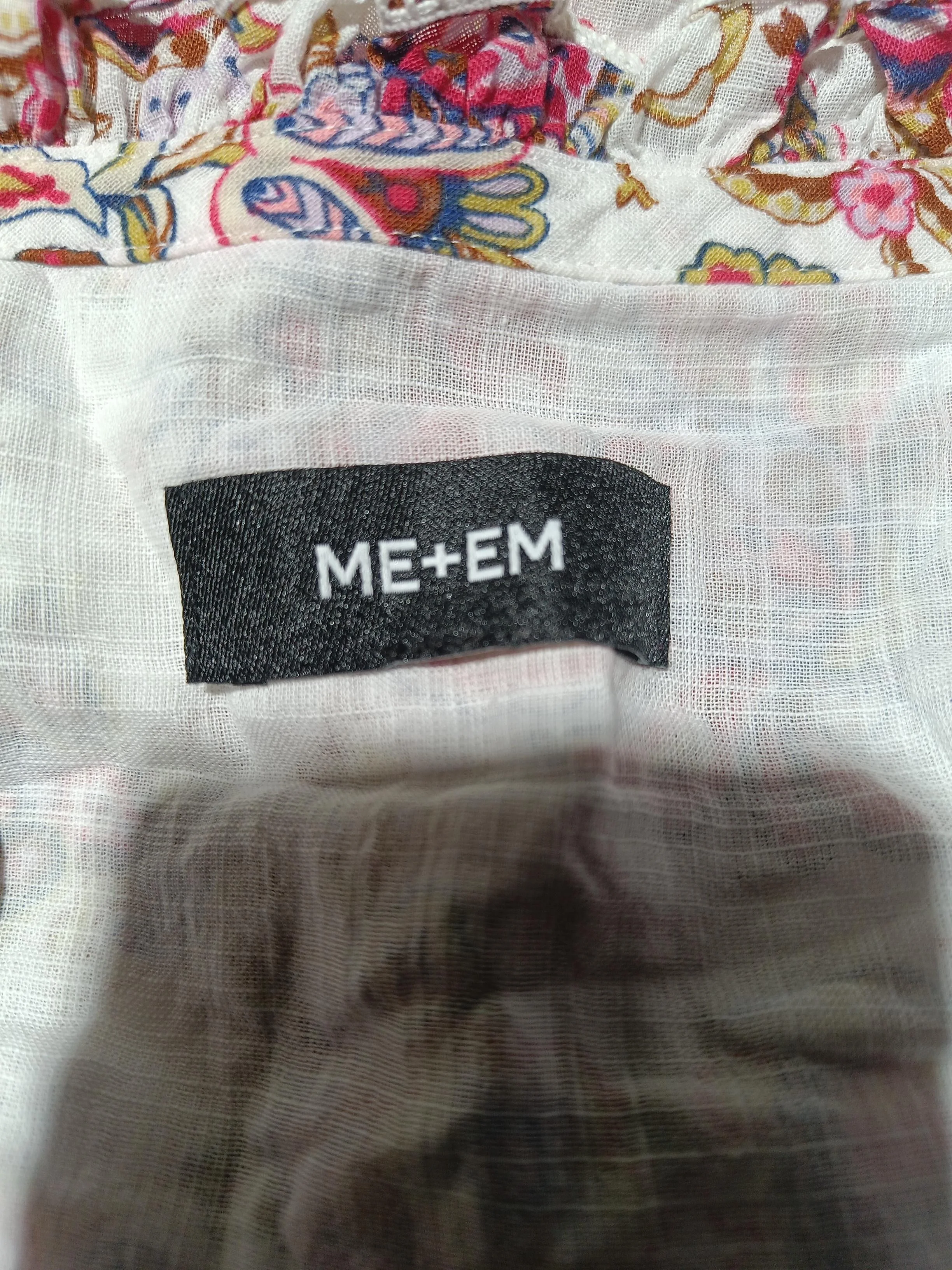 ME+EM Women's Top M Multi Floral 100% Other Long Sleeve V-Neck Basic - Image 5