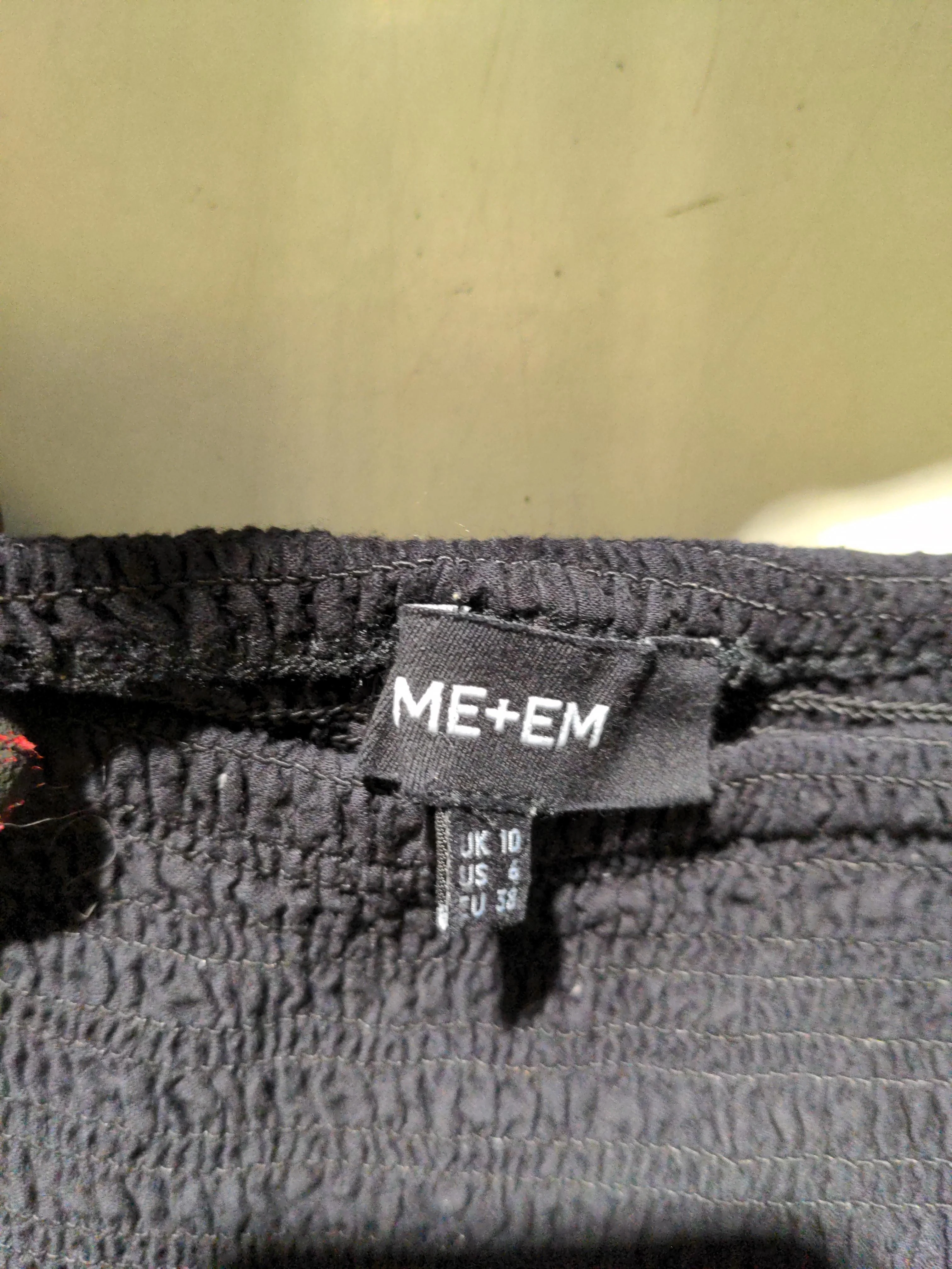 ME+EM Women's Top S Black 100% Cotton 3/4 Sleeve Square Neck Basic - Image 5