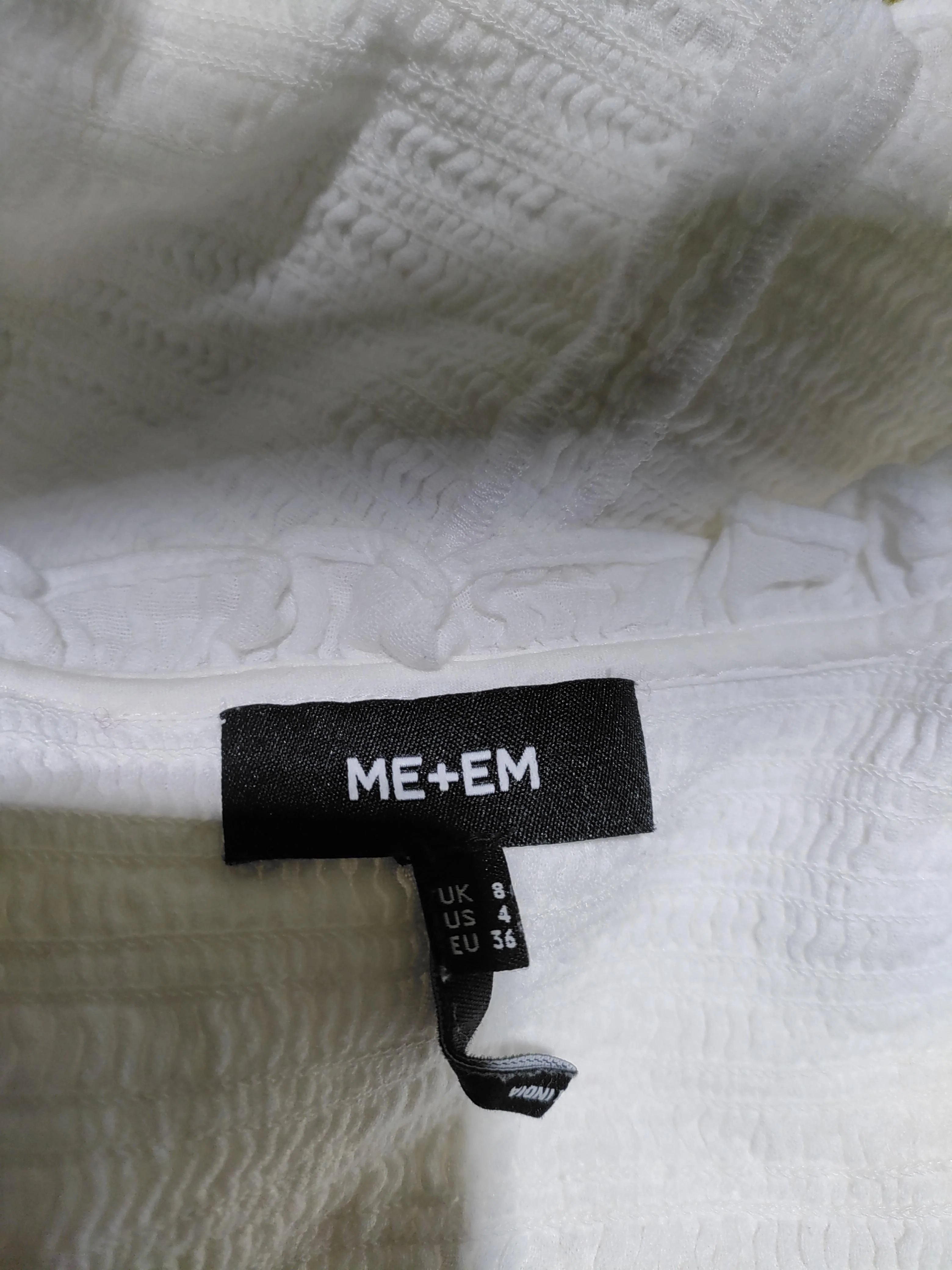 ME+EM Women's Top S White 100% Cotton Short Sleeve Round Neck Basic - Image 6