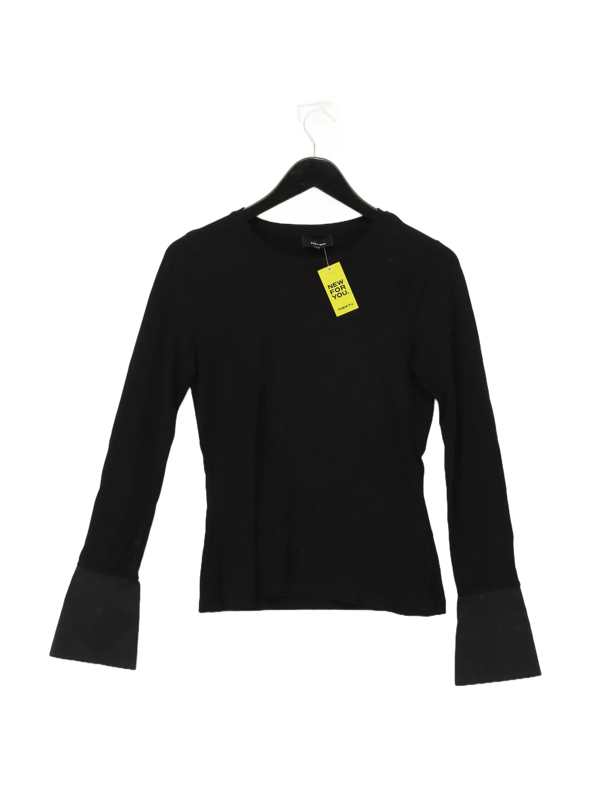 ME+EM Women's Top UK 10 Black Viscose with Elastane, Cotton Basic