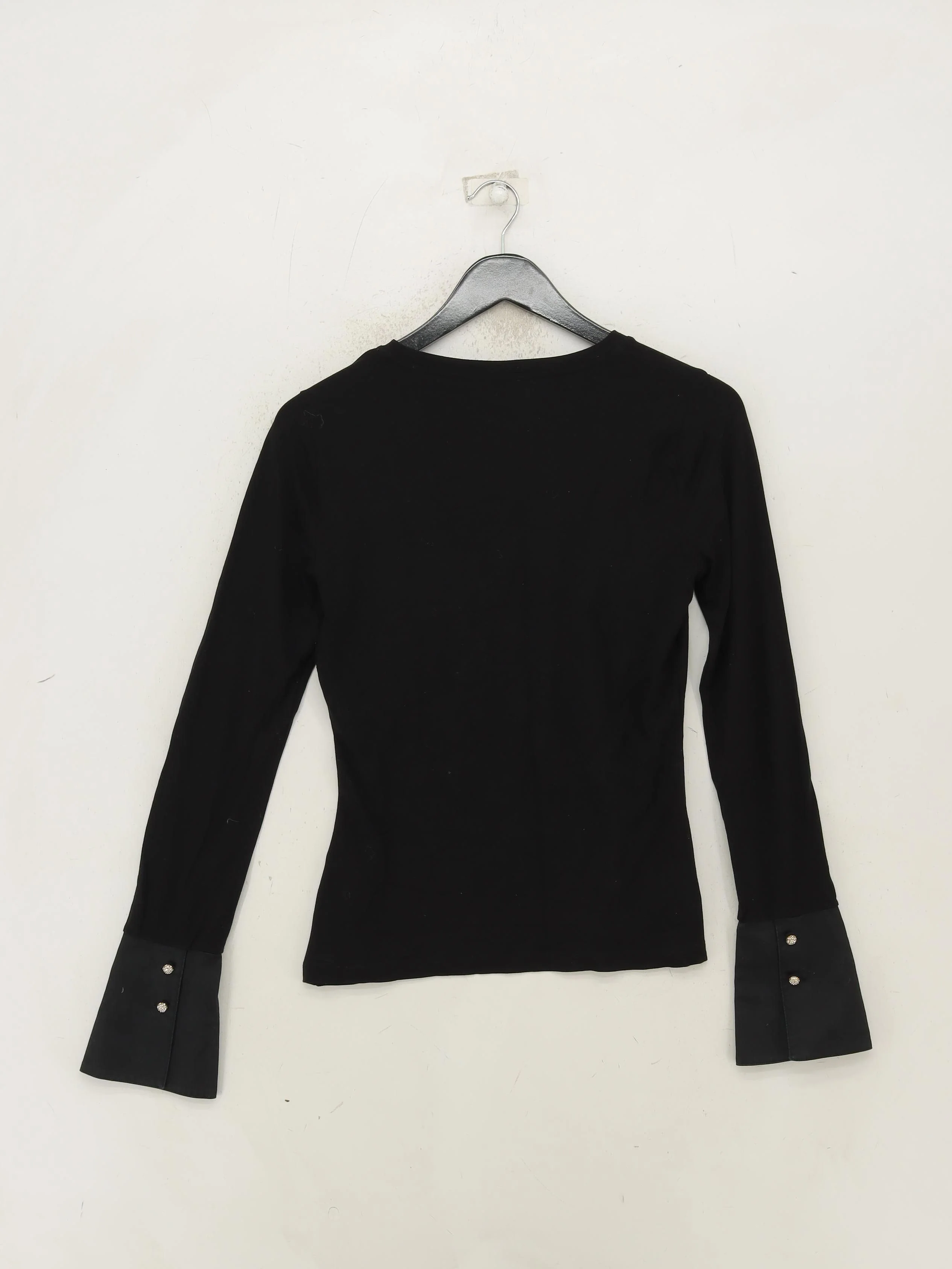 ME+EM Women's Top UK 10 Black Viscose with Elastane, Cotton Basic - Image 2