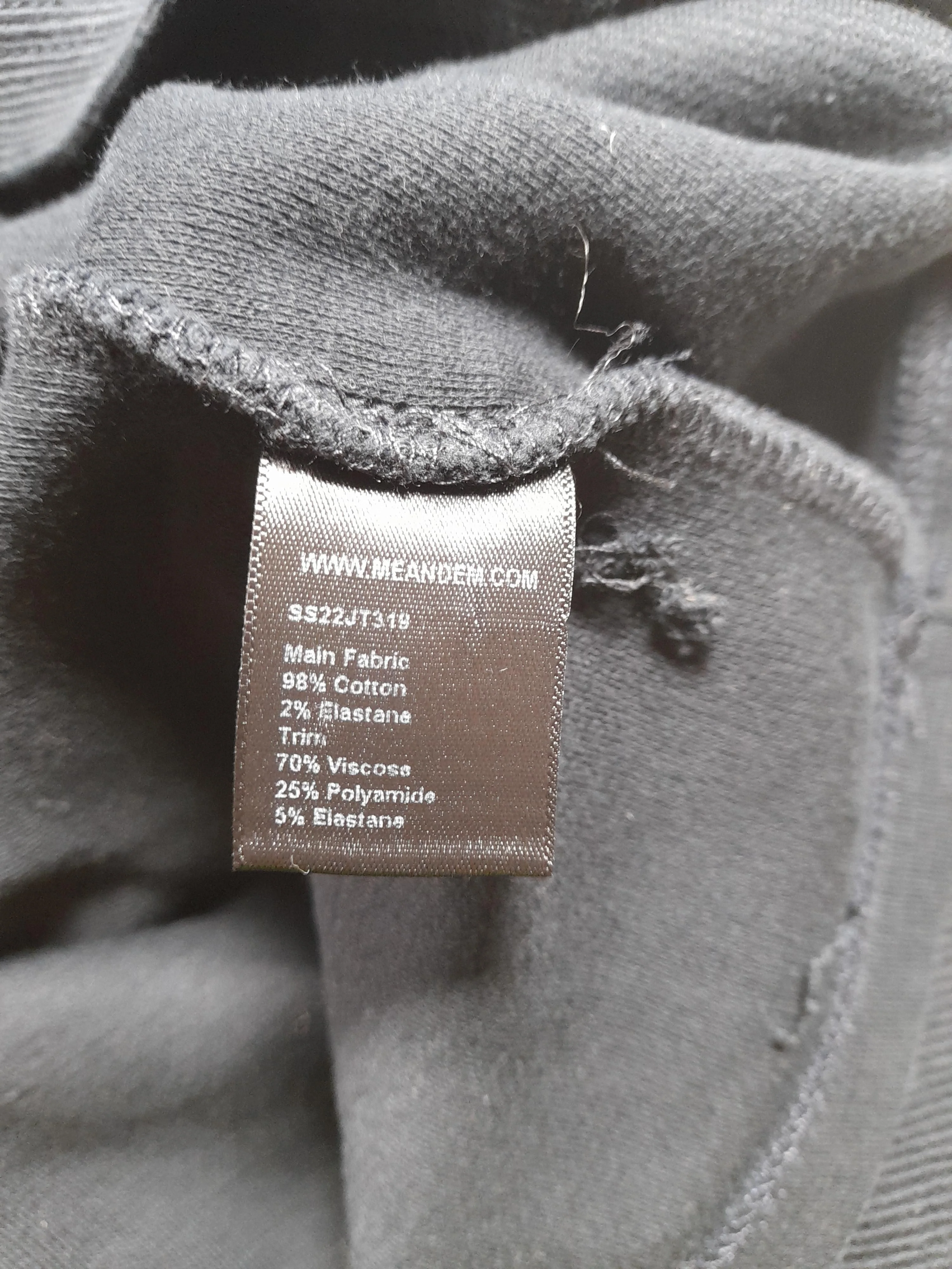 ME+EM Women's Top UK 12 Black Cotton with Elastane Long Sleeve Collared Cropped - Image 6