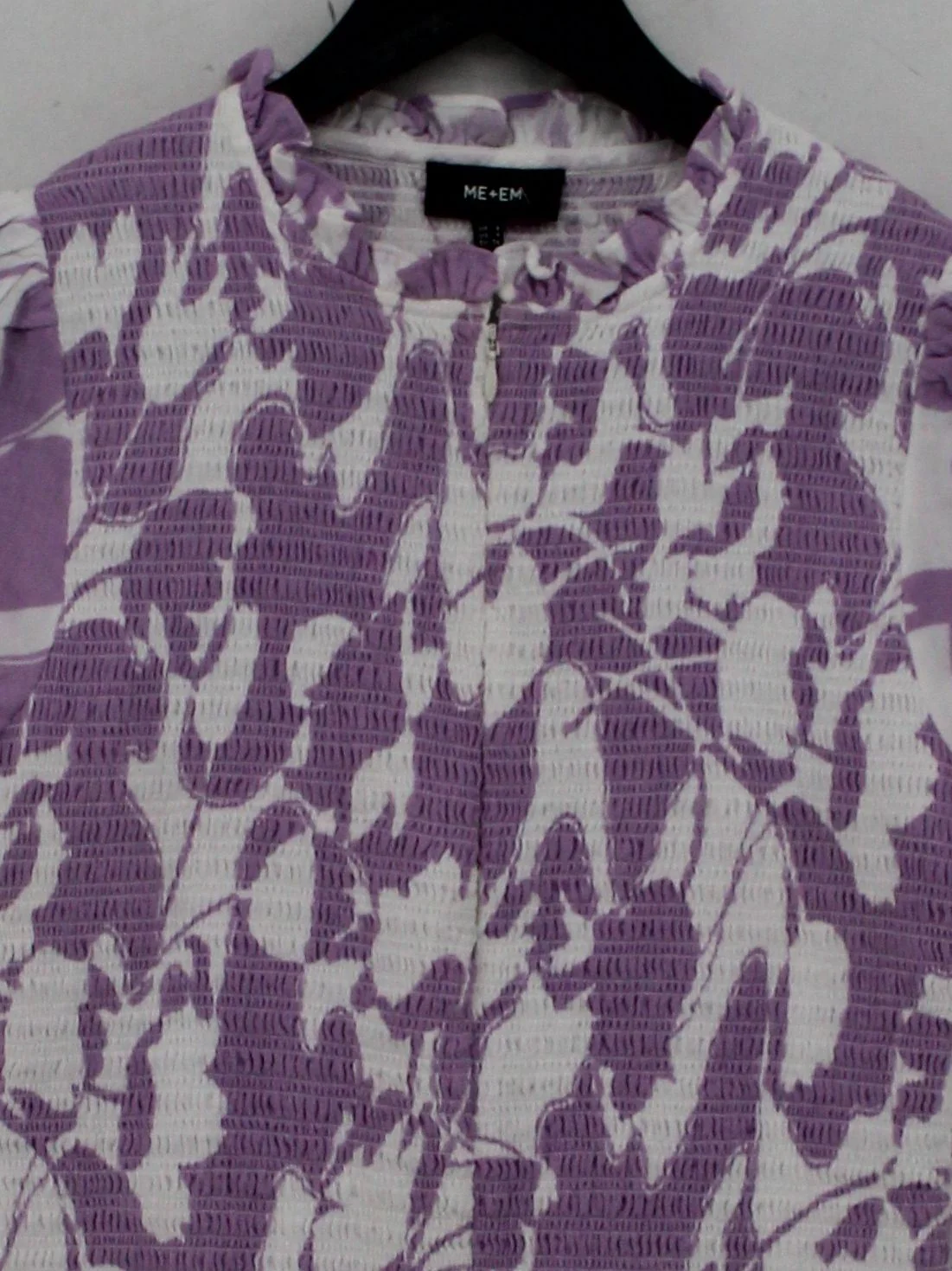 ME+EM Women's Top UK 8 Purple 100% Cotton Short Sleeve Round Neck Cropped - Image 3