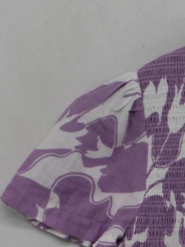 ME+EM Women's Top UK 8 Purple 100% Cotton Short Sleeve Round Neck Cropped - Image 4