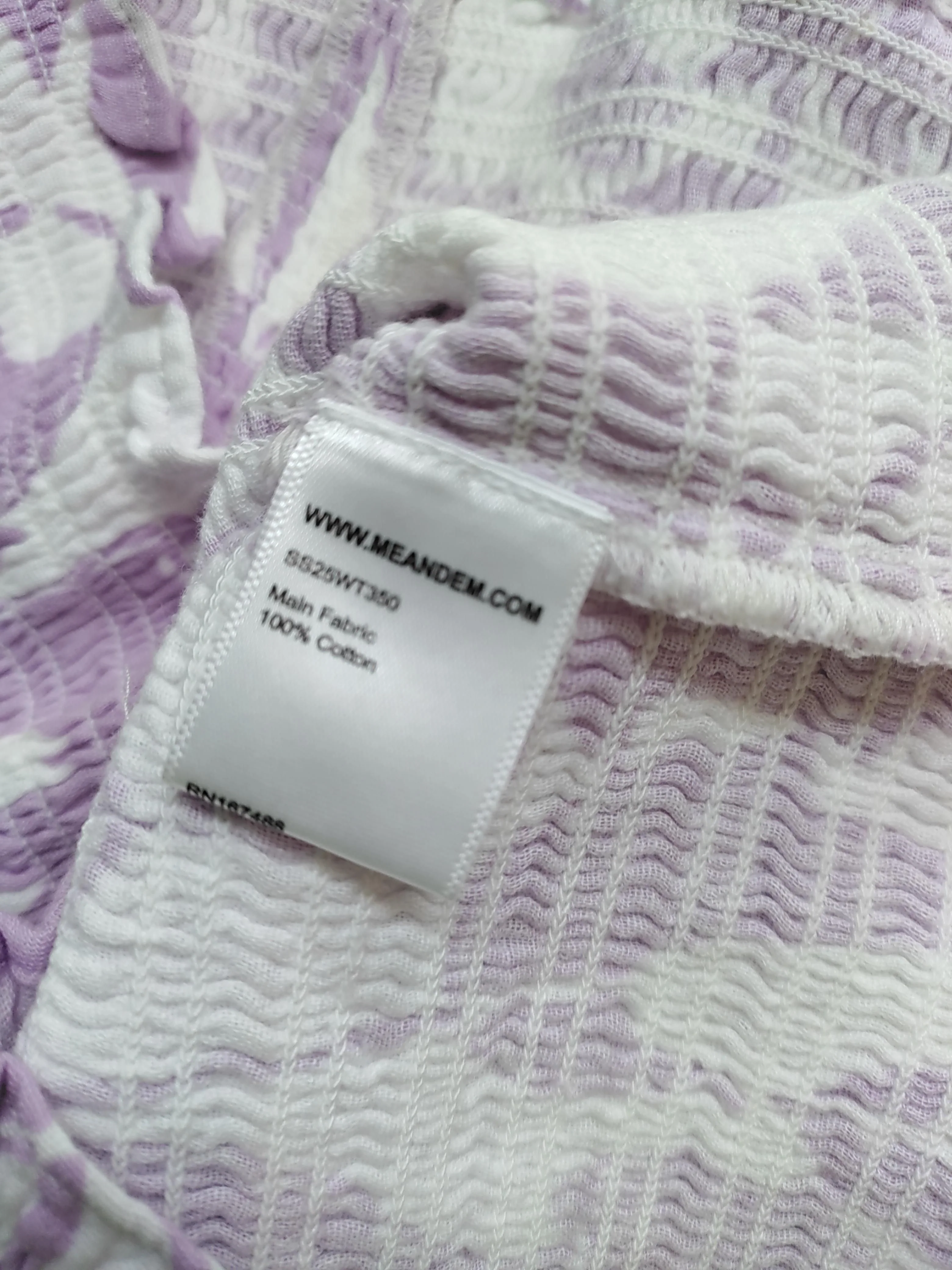 ME+EM Women's Top UK 8 Purple 100% Cotton Short Sleeve Round Neck Cropped - Image 6