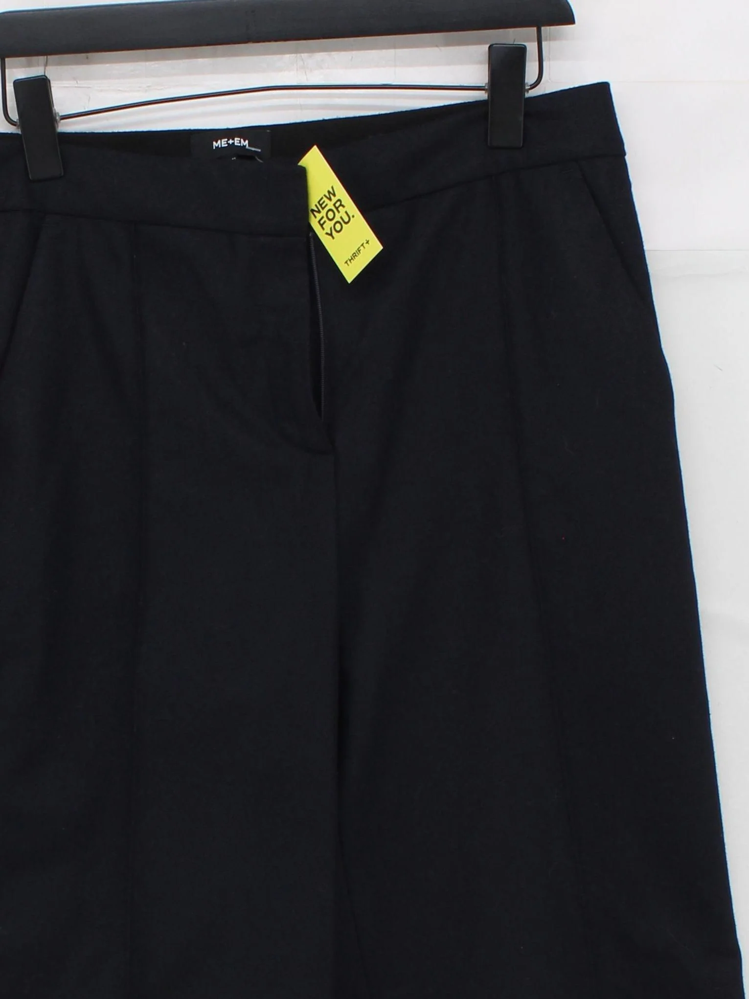 ME+EM Women's Trousers UK 12 Black Wool with Polyester Wide-Leg Sweatpants - Image 3