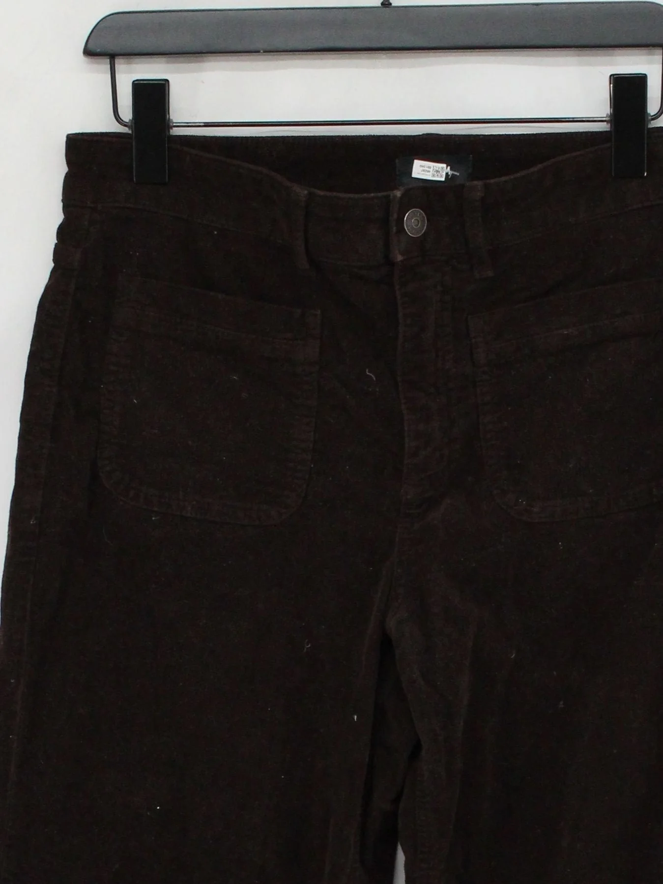 ME+EM Women's Trousers UK 12 Brown Cotton with Elastane, Cotton Wide-Leg Chino - Image 3