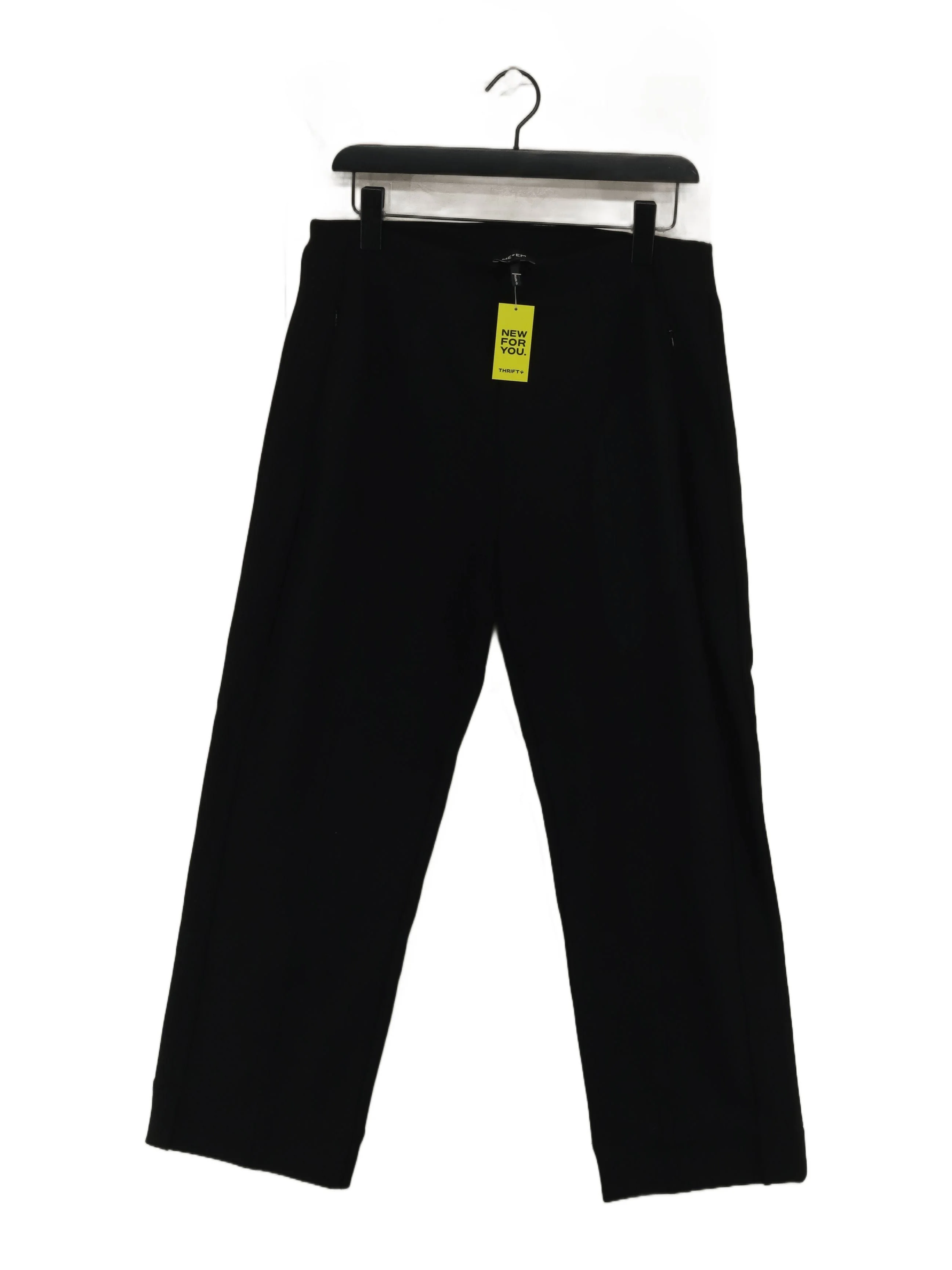 ME+EM Women's Trousers UK 14 Black Viscose with Polyamide, Elastane Cropped