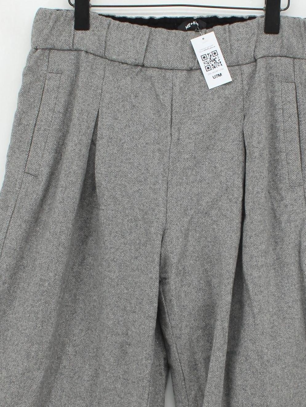 ME+EM Women's Trousers UK 14 Grey Wool with Polyamide, Acrylic Sweatpants - Image 3