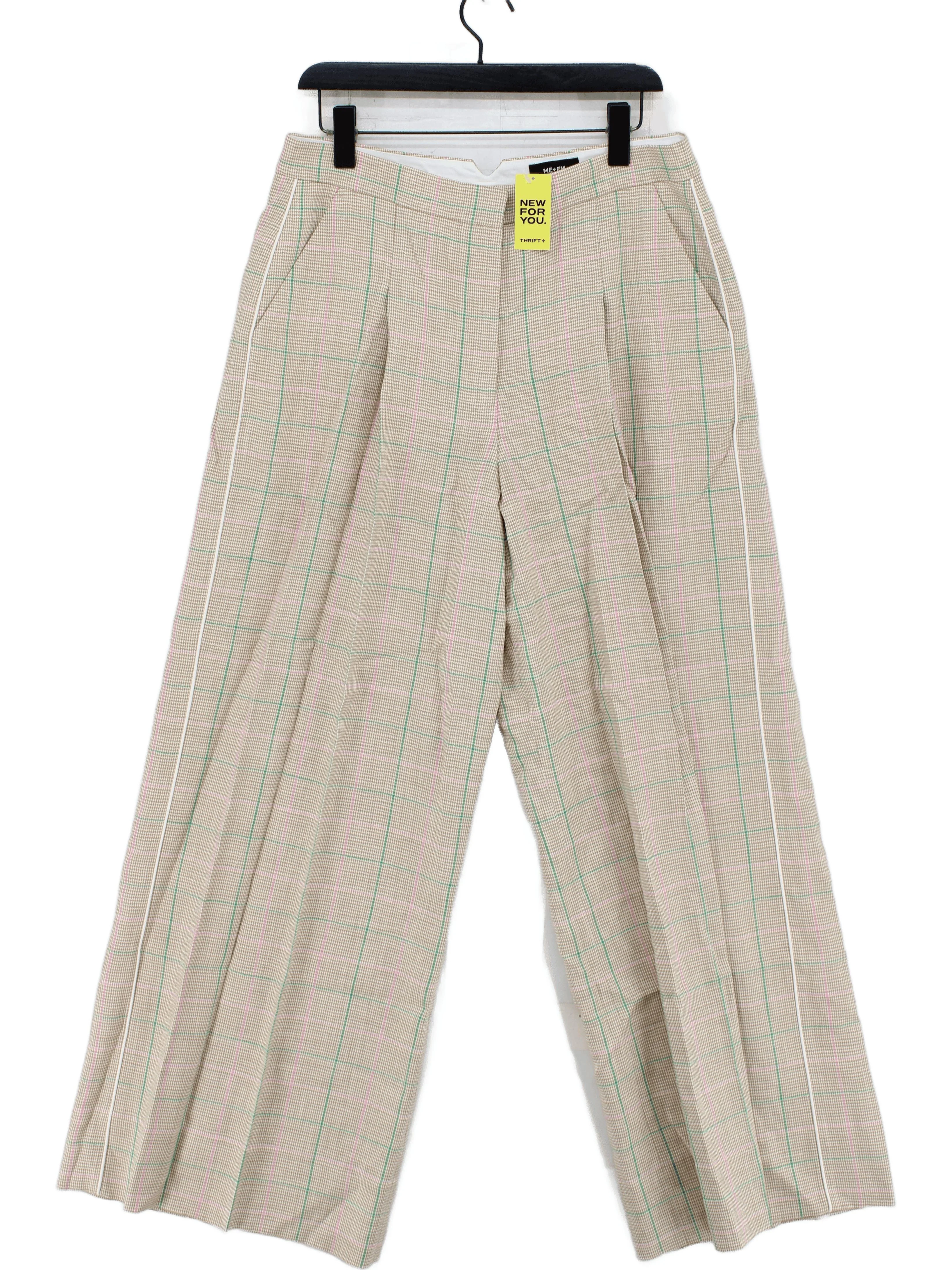 ME+EM Women's Trousers UK 14 Tan Polyester with Viscose, Elastane Cropped