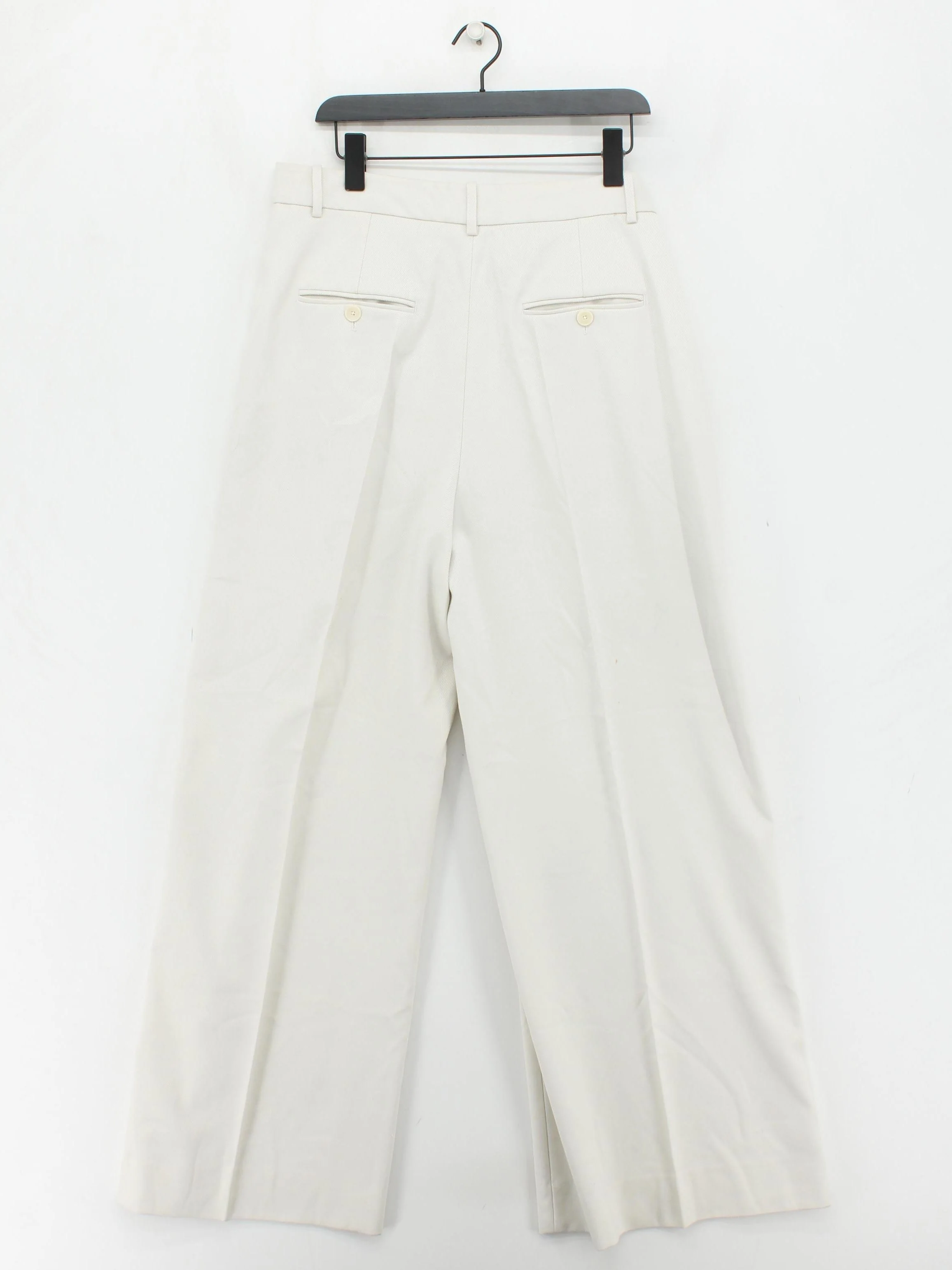ME+EM Women's Trousers UK 16 Cream Polyester with Viscose Wide-Leg Chino - Image 2