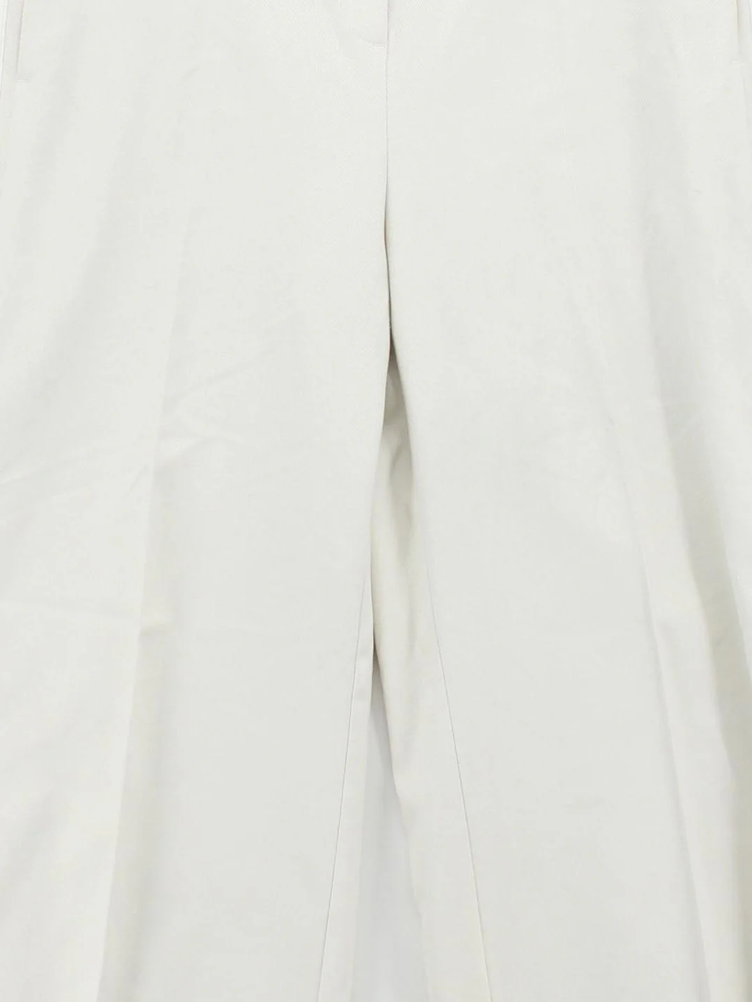 ME+EM Women's Trousers UK 16 Cream Polyester with Viscose Wide-Leg Chino - Image 3