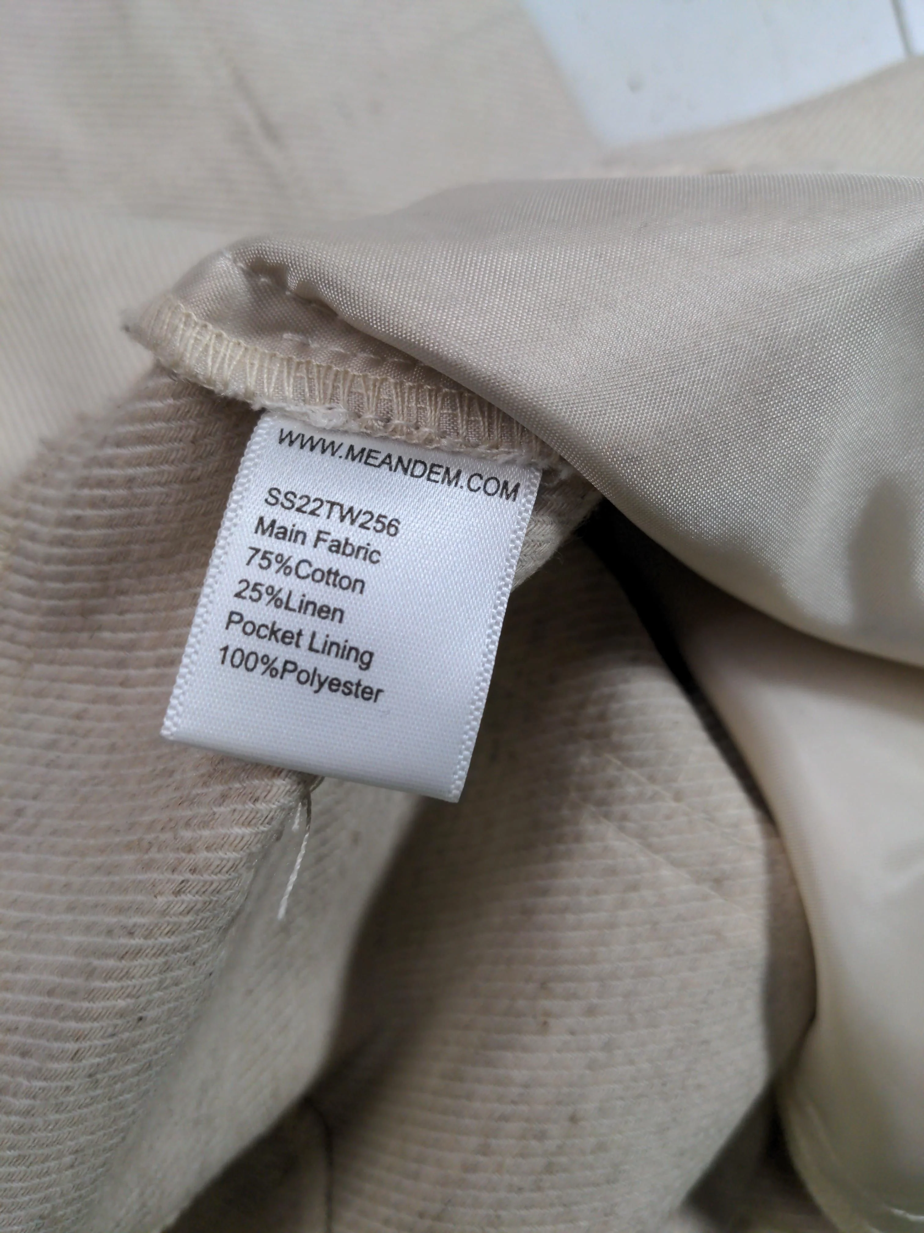ME+EM Women's Trousers UK 6 Cream Cotton with Linen, Polyester Wide-Leg Cropped - Image 6