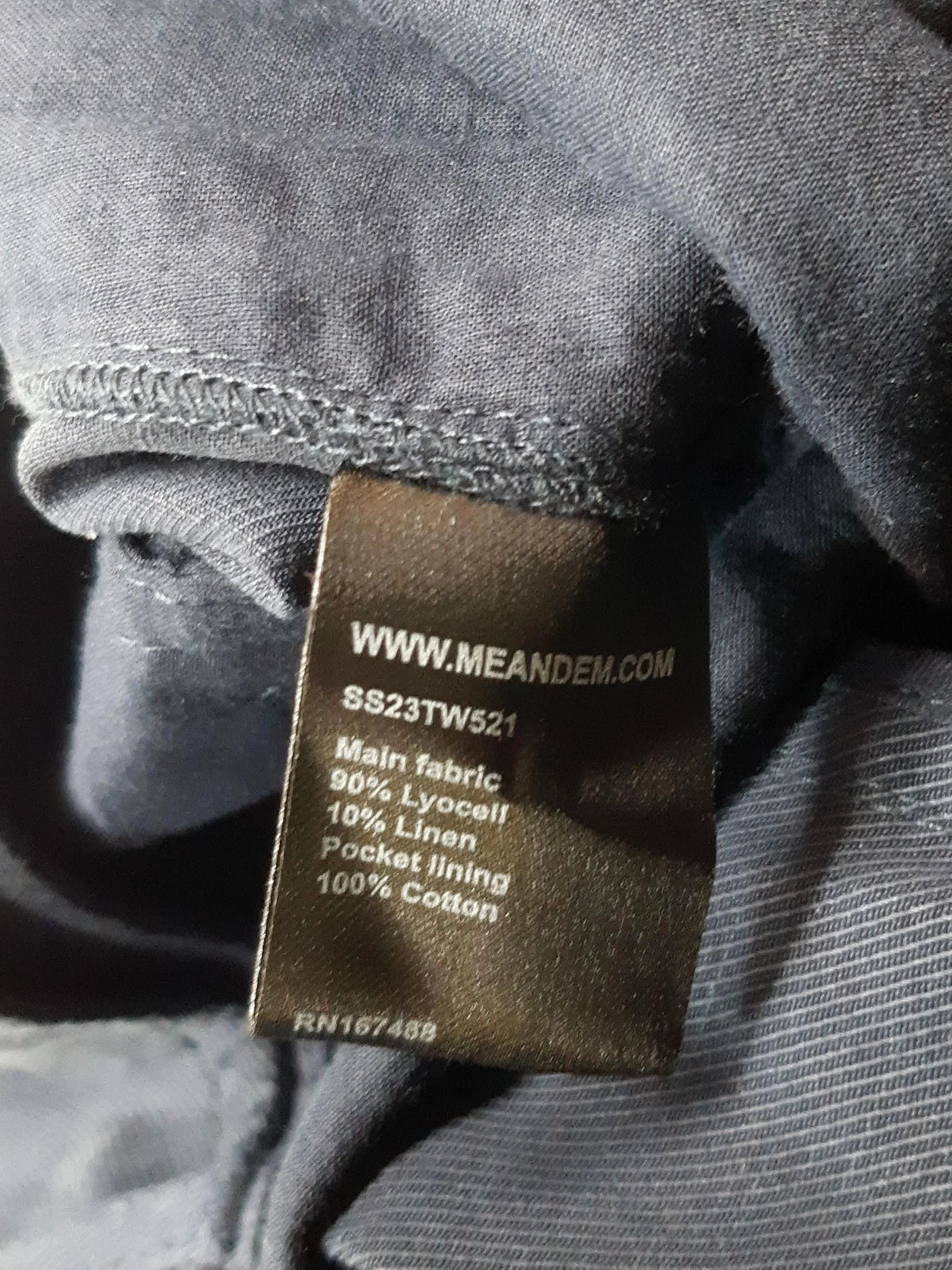 ME+EM Women's Trousers UK 8 Blue Lyocell Modal with Linen Wide-Leg Chino - Image 6