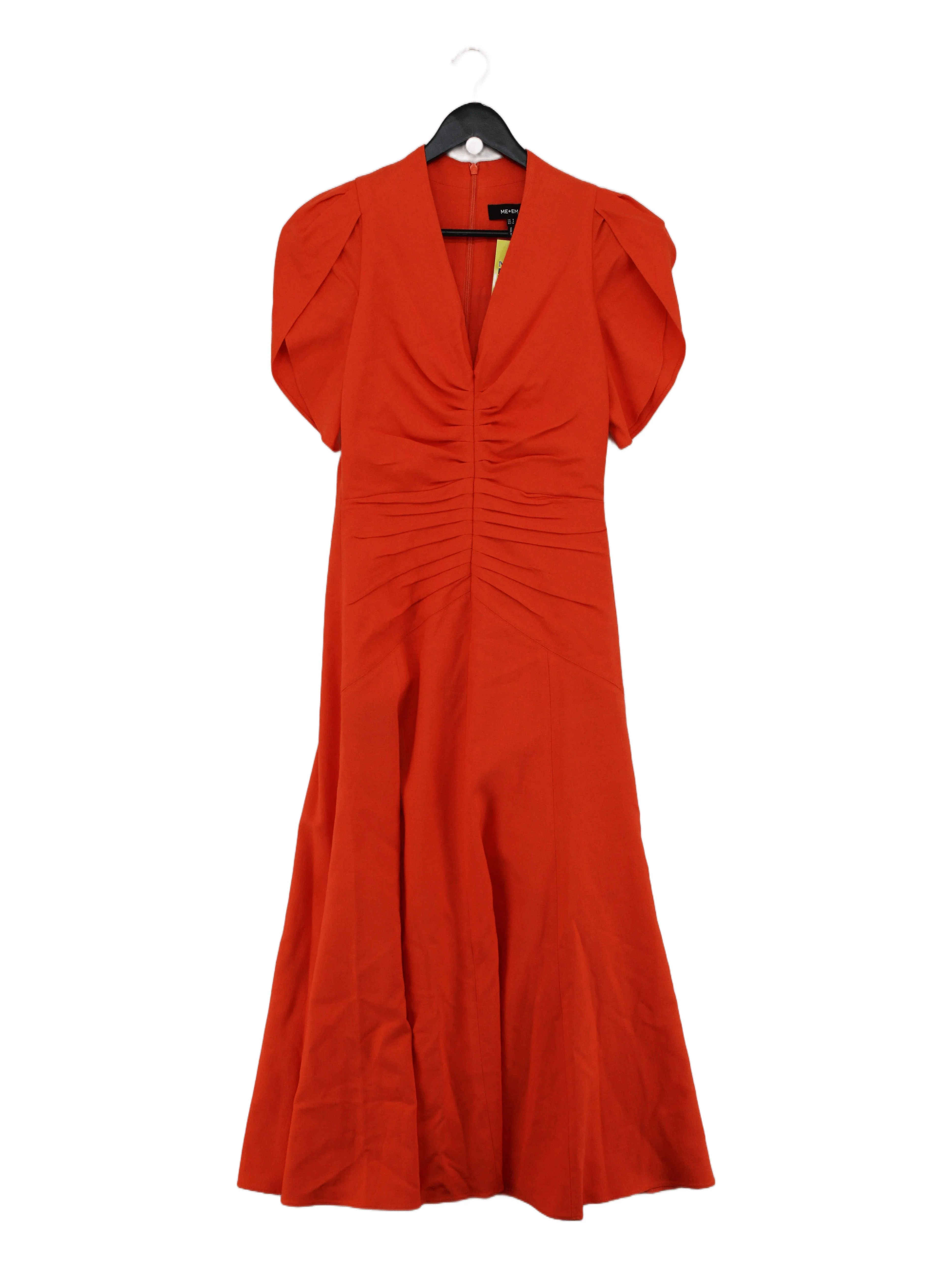 ME+EM Wrap Midi Dress UK8 in Orange
