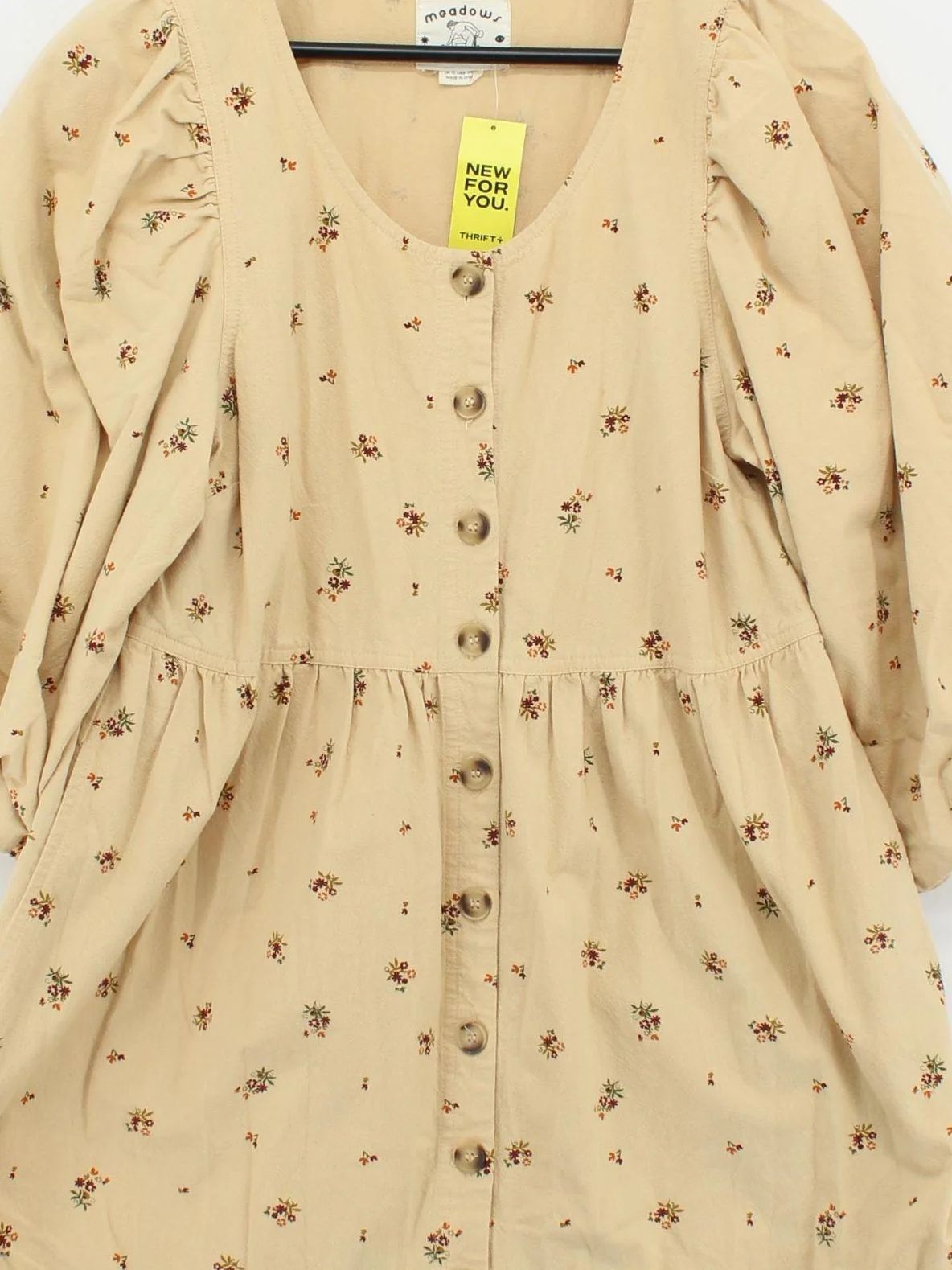 MEADOWS Shirt Midi Dress UK12 in Cream - Image 3