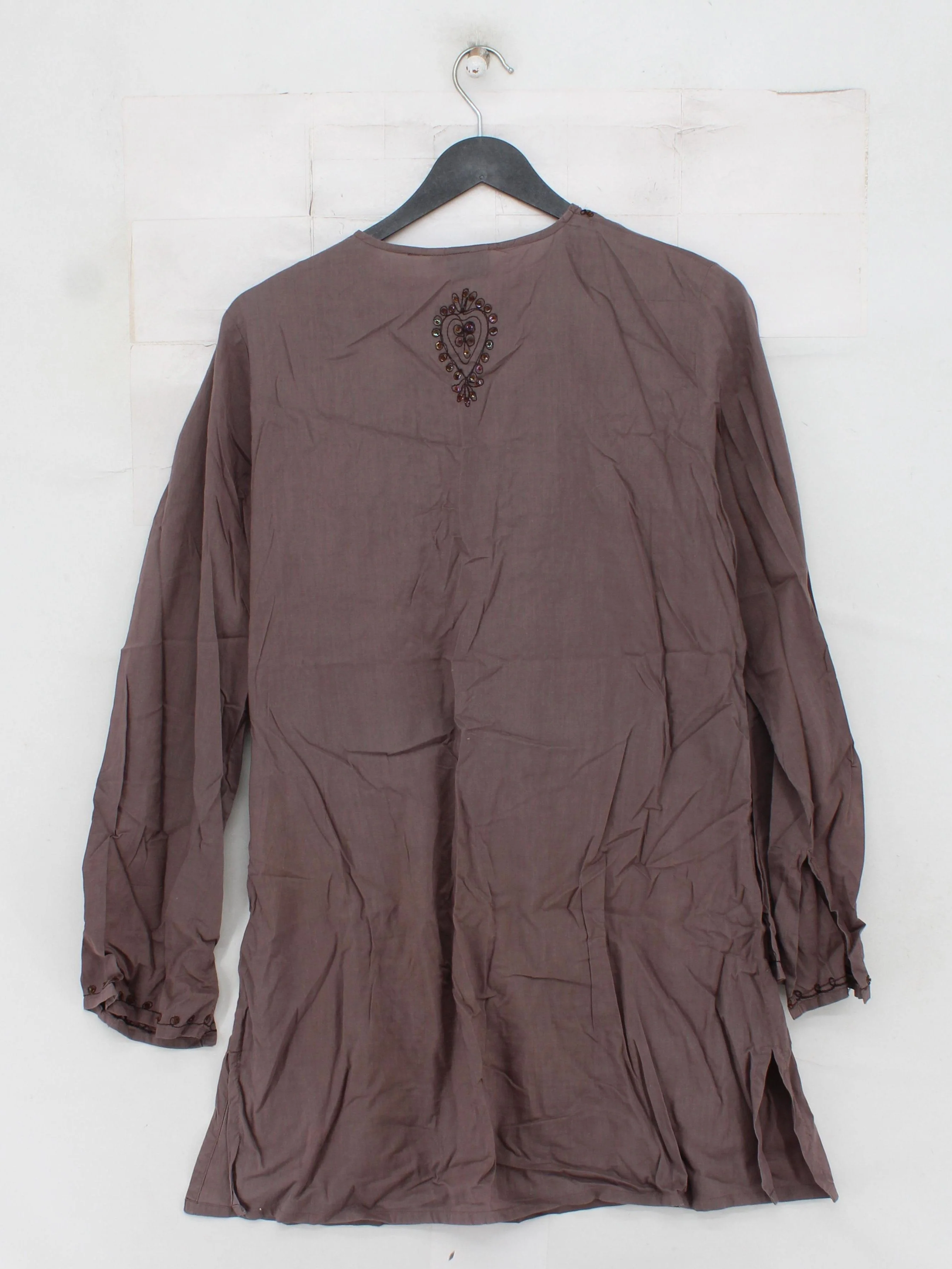 Melissa Odabash Women's Top XL Brown 100% Cotton Long Sleeve Round Neck Tunic - Image 2