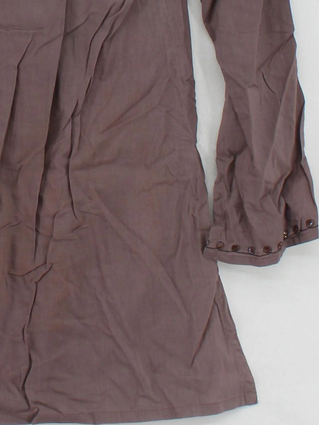 Melissa Odabash Women's Top XL Brown 100% Cotton Long Sleeve Round Neck Tunic - Image 4