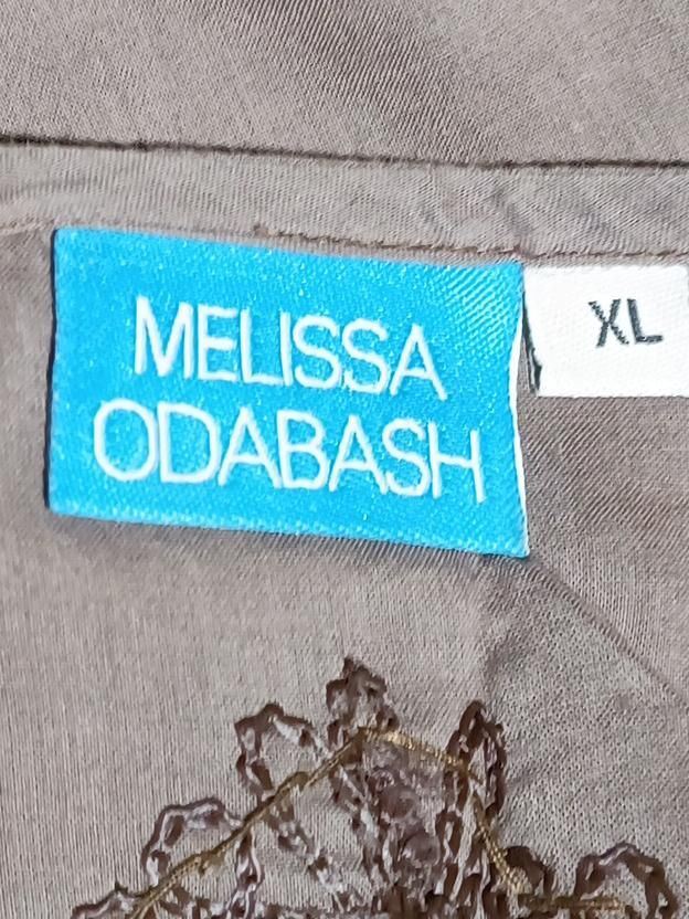 Melissa Odabash Women's Top XL Brown 100% Cotton Long Sleeve Round Neck Tunic - Image 5