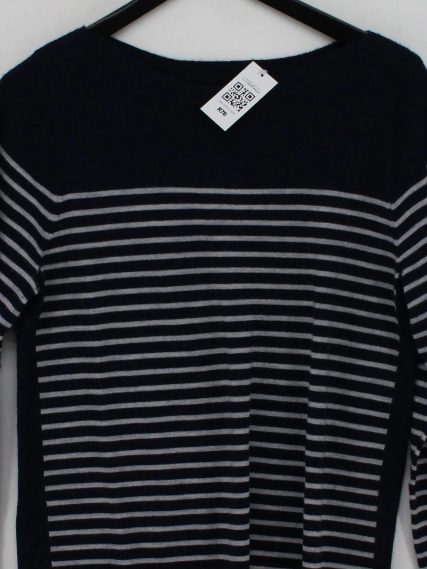 Mercer & Madison Men's Jumper XL Blue Striped 100% Wool Round Neck Pullover - Image 3