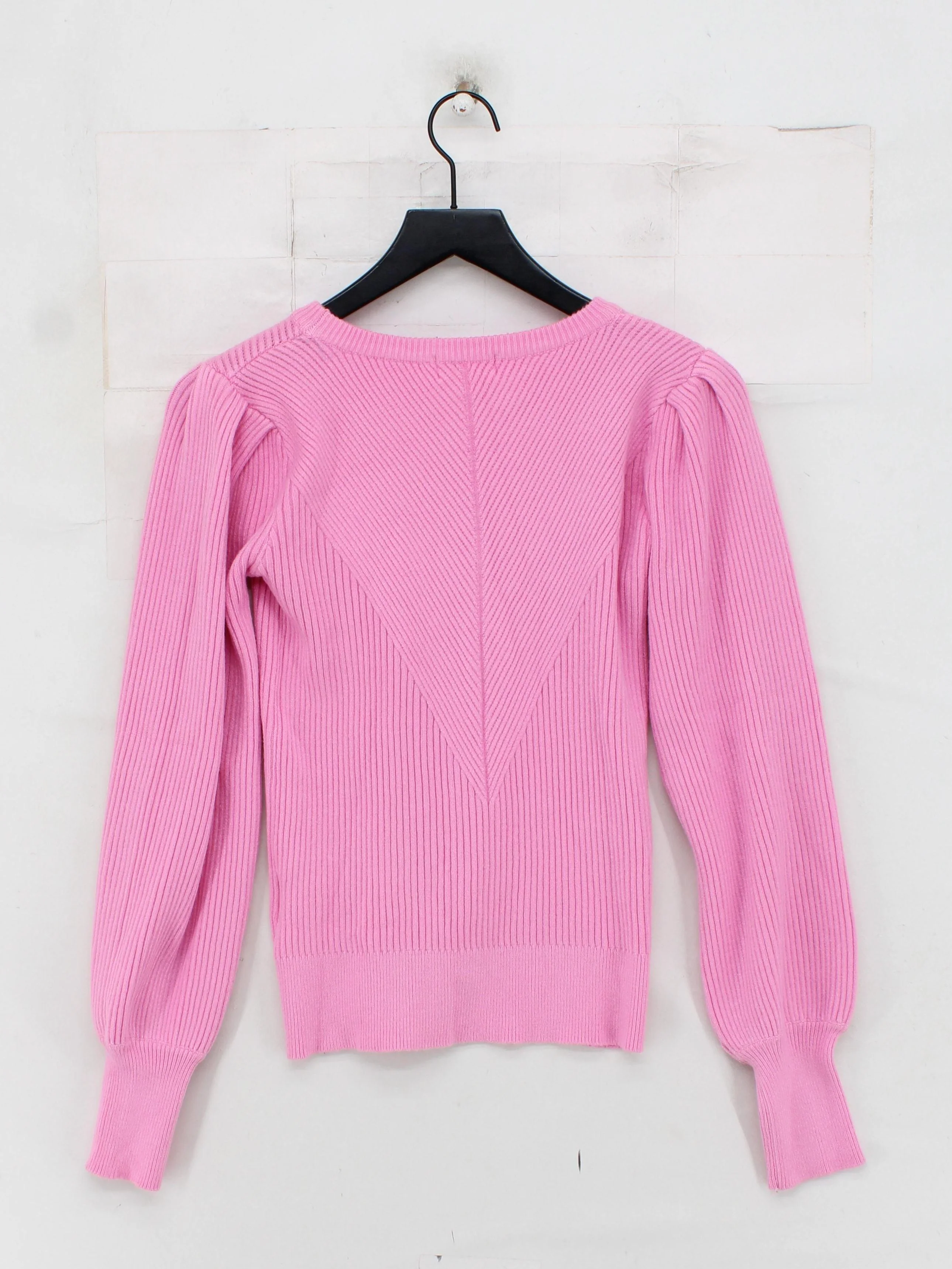 &merci Women's Jumper S Pink 100% Cotton Round Neck Pullover - Image 2