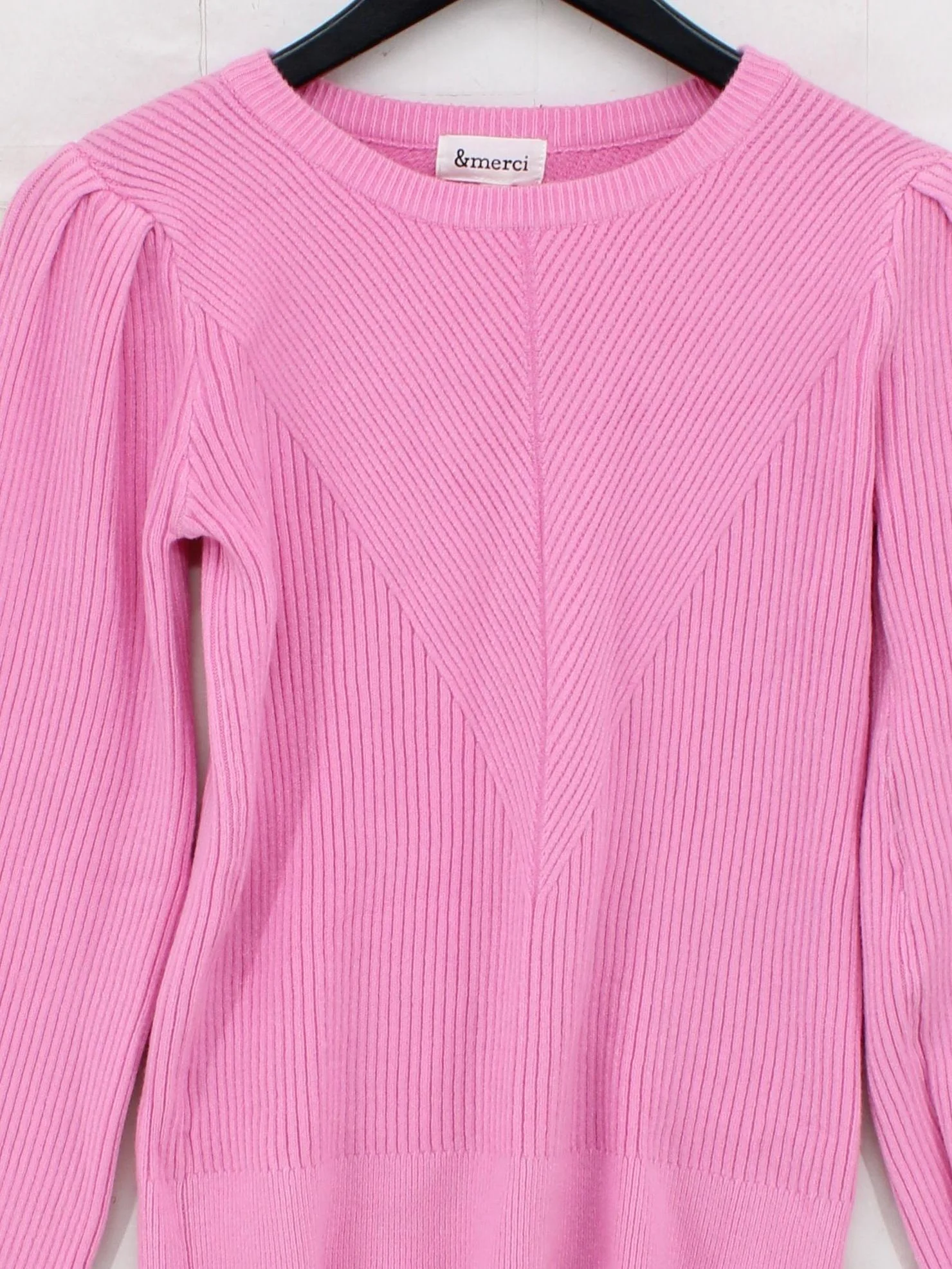 &merci Women's Jumper S Pink 100% Cotton Round Neck Pullover - Image 3