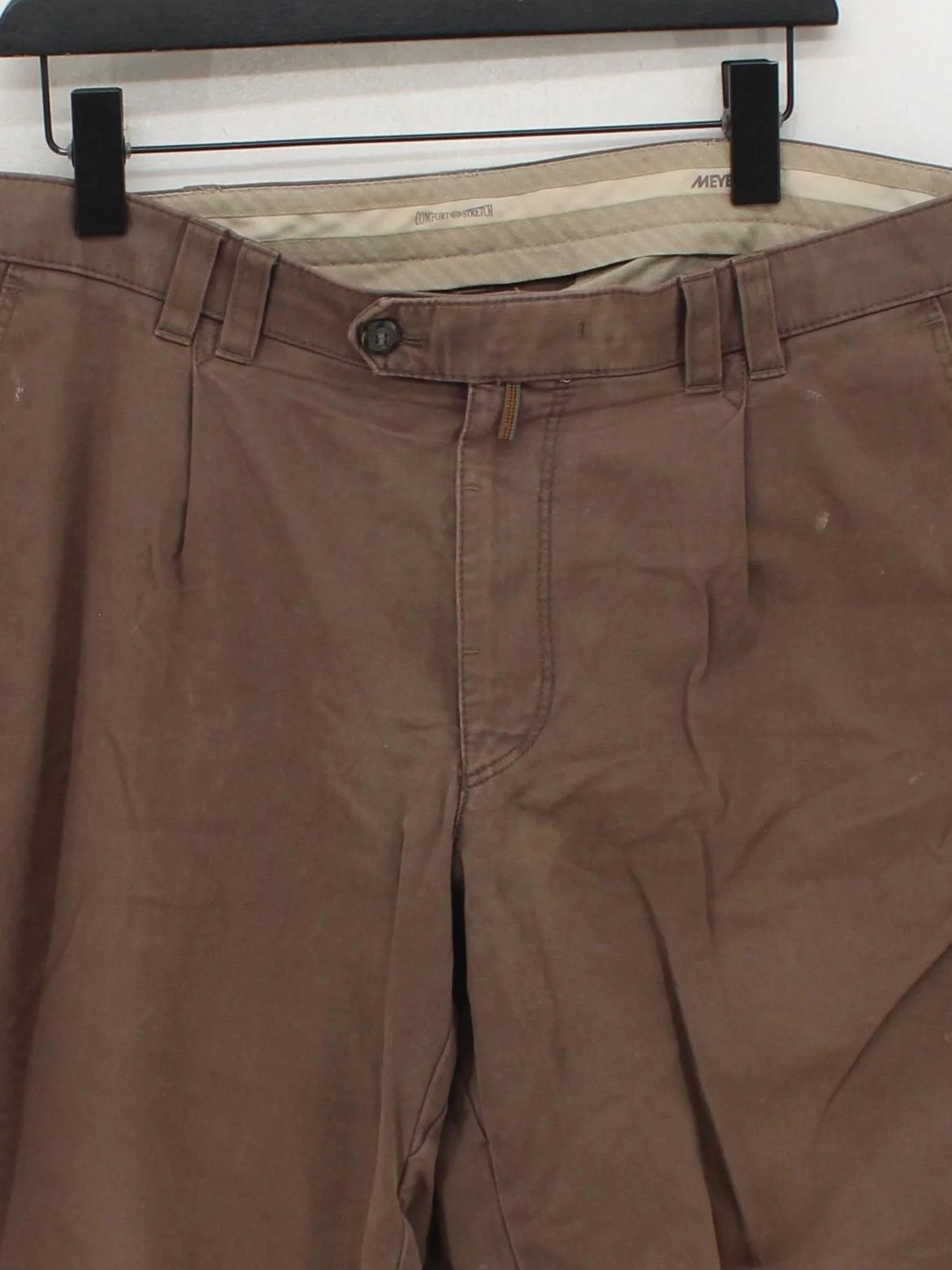 Meyer Men's Trousers W 36 in Brown Cotton with Elastane Straight Chino - Image 3