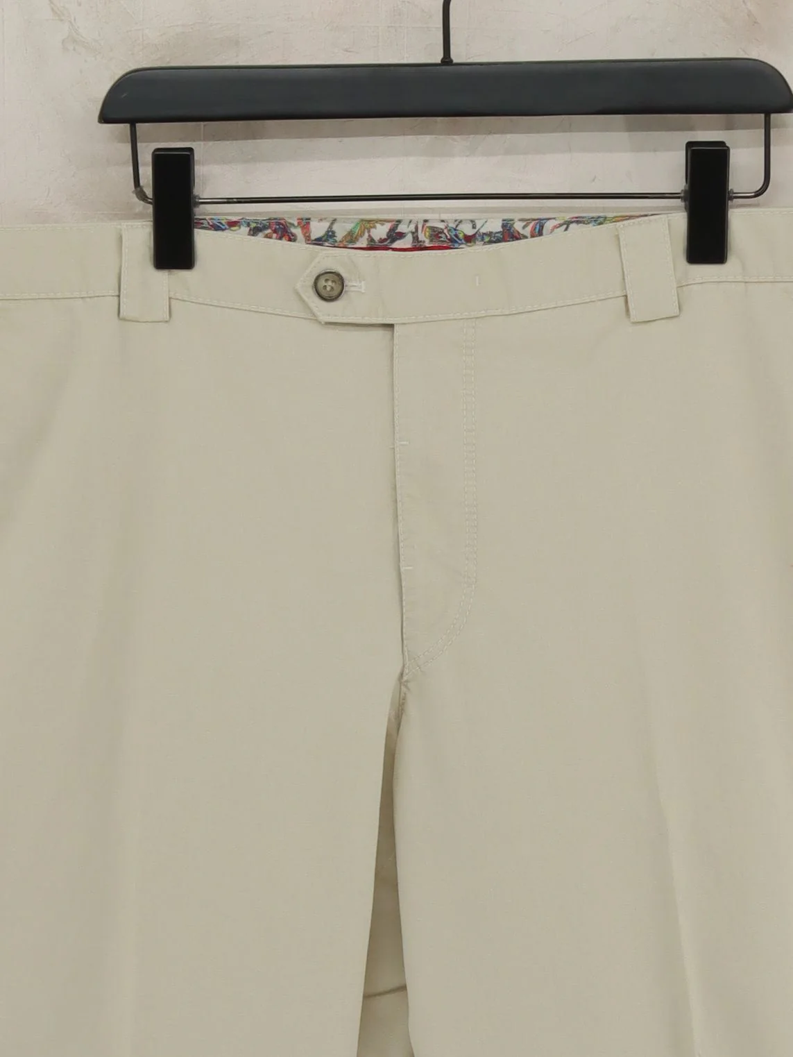 Meyer Men's Trousers W 38 in; L 30 in Cream Cotton with Elastane Straight Chino - Image 3