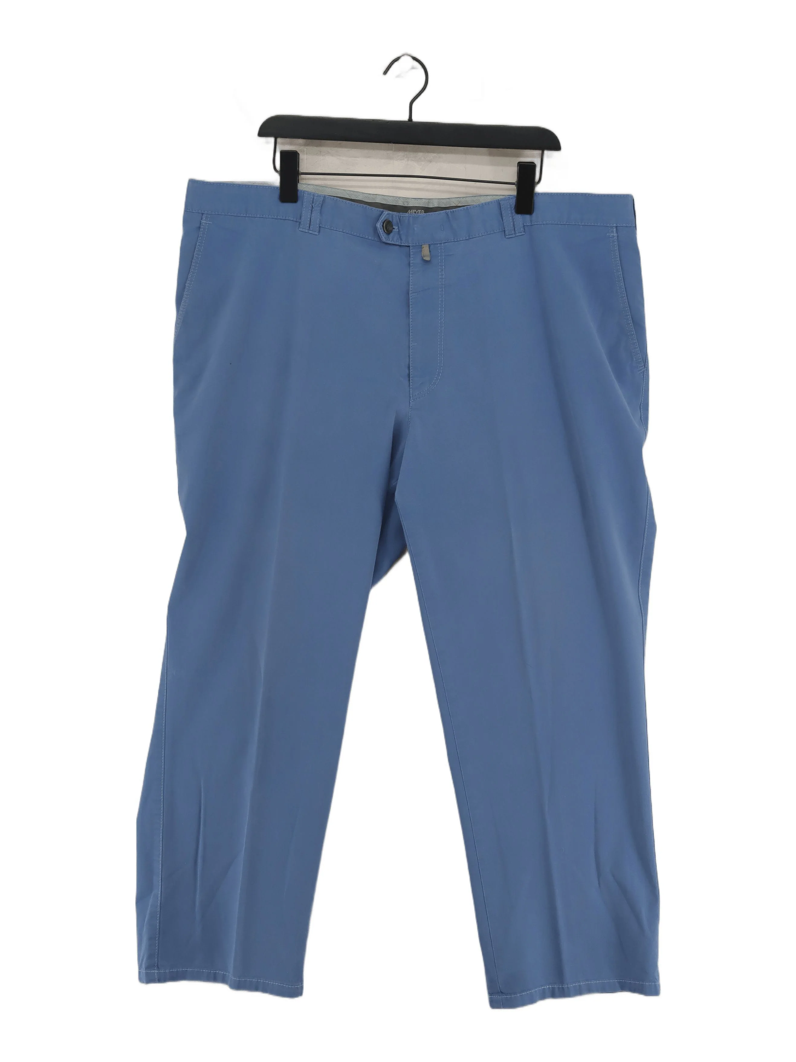 Meyer Men's Trousers W 44 in Blue 100% Cotton Straight Chino