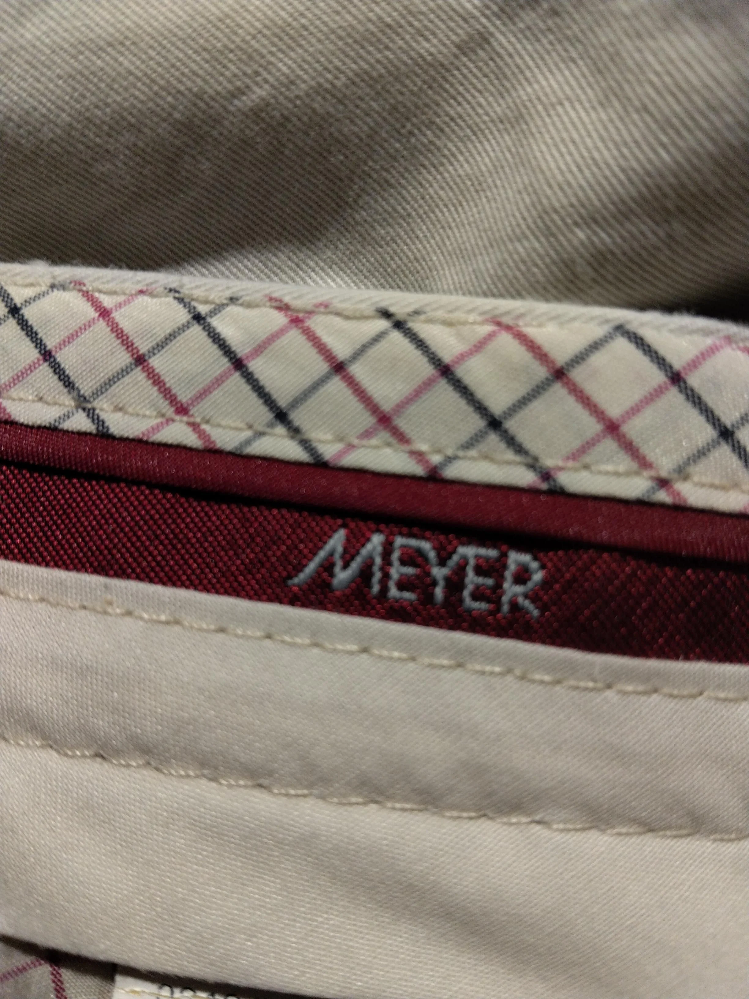 Meyer Men's Trousers W 44 in; L 32 in Cream Cotton with Elastane Straight Chino - Image 7
