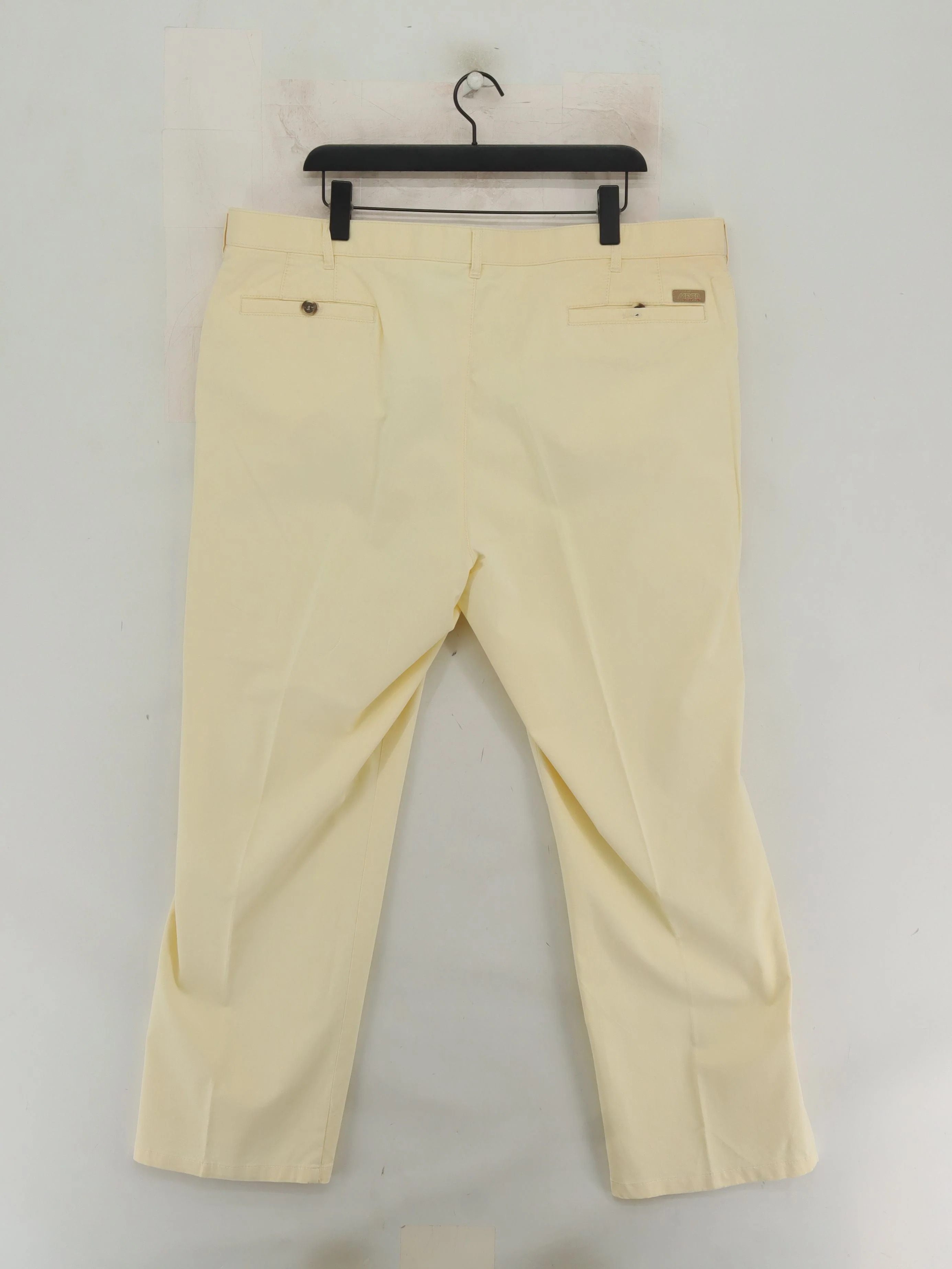 Meyer Men's Trousers W 44 in; L 32 in Cream Cotton with Elastane Straight Chino - Image 2