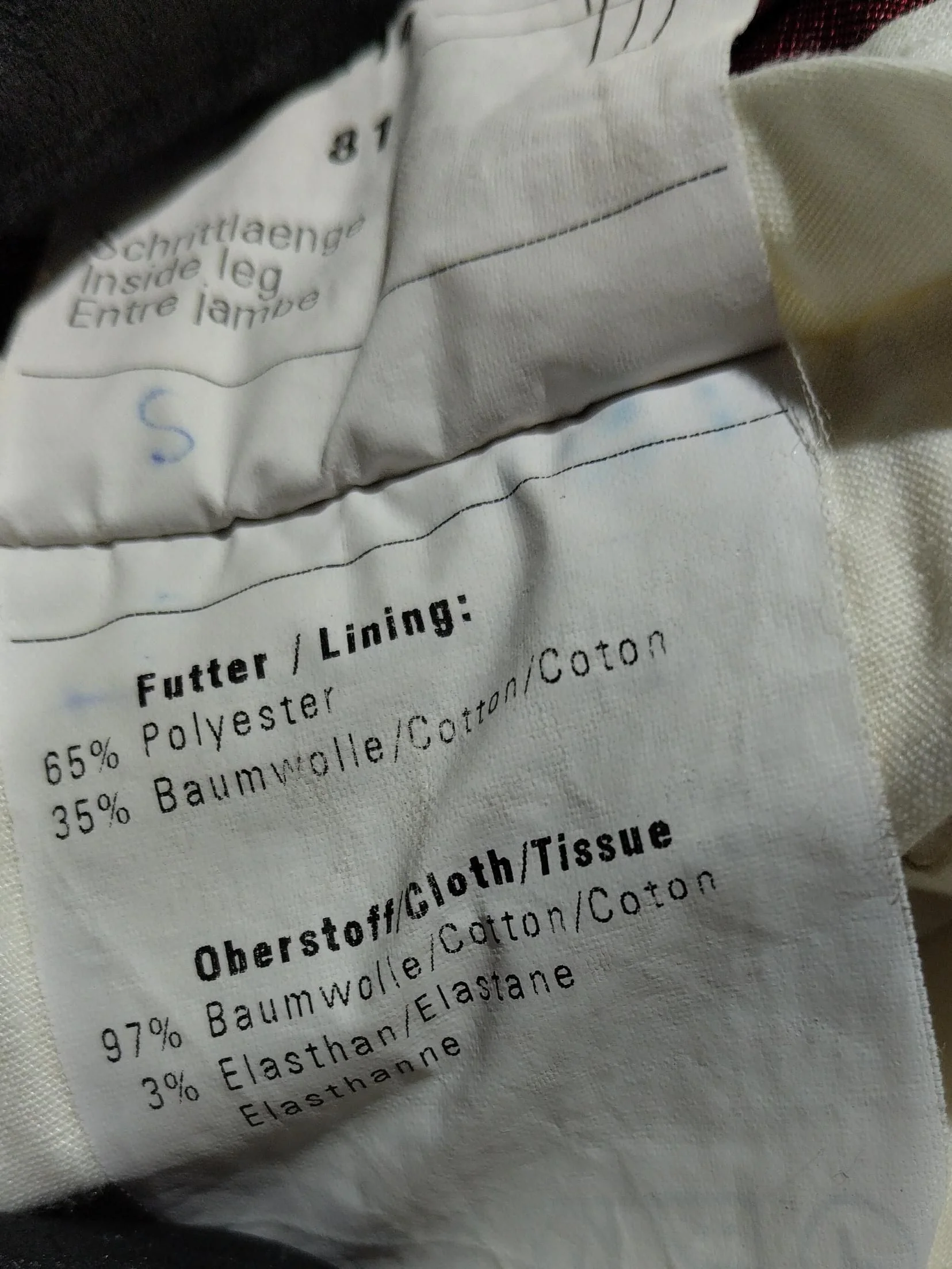 Meyer Men's Trousers W 44 in; L 32 in Cream Cotton with Elastane Straight Chino - Image 6
