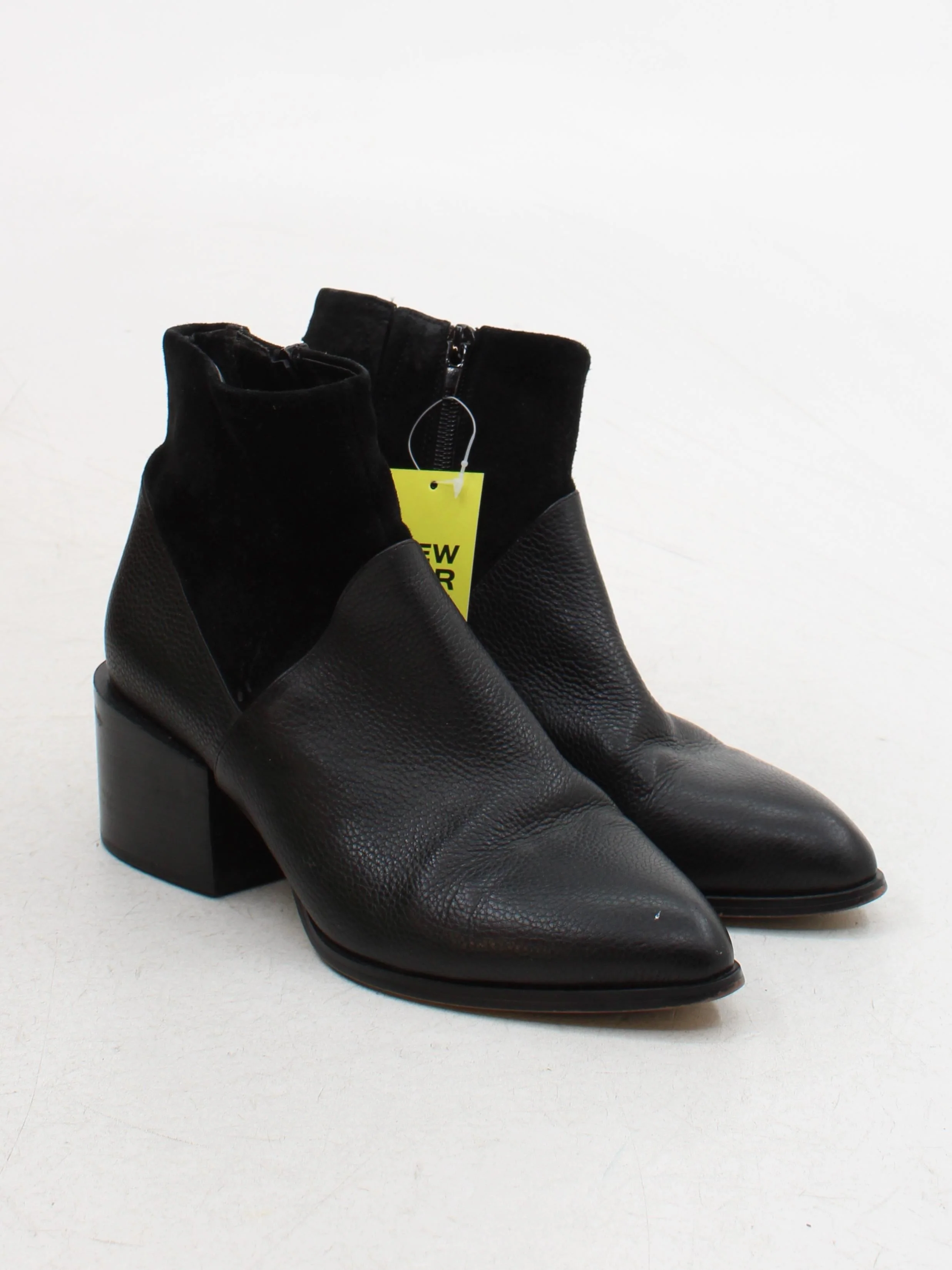 Mi Piaci Women's Boots UK 6 Black Leather with Suede Combat - Image 4