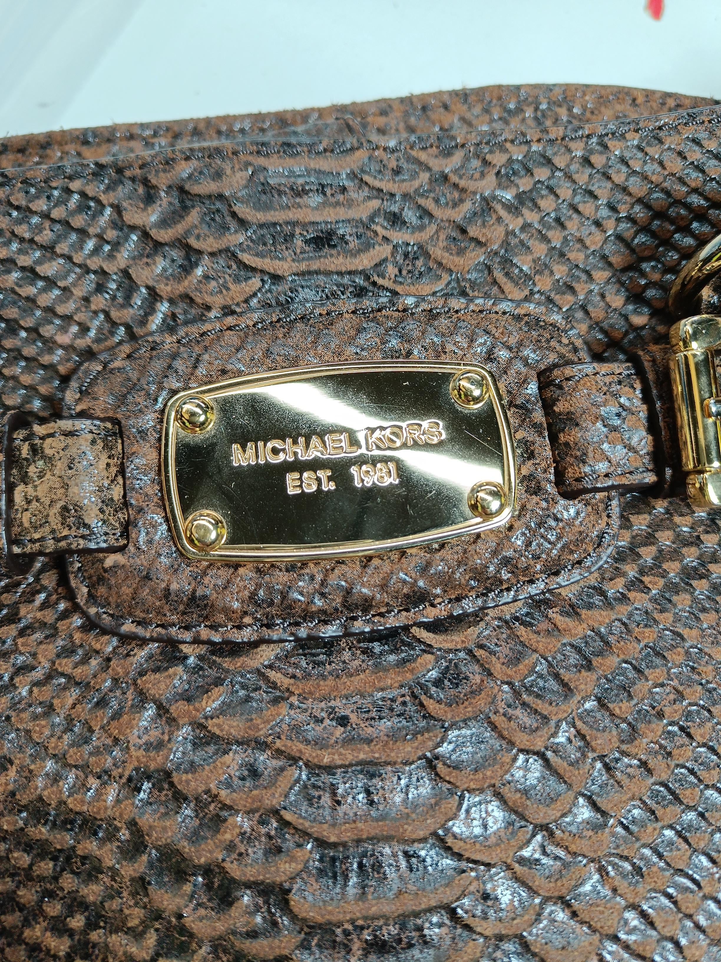 Michael Kors Women's Bag Brown Animal Print 100% Faux Leather Shoulder Bag - Image 5