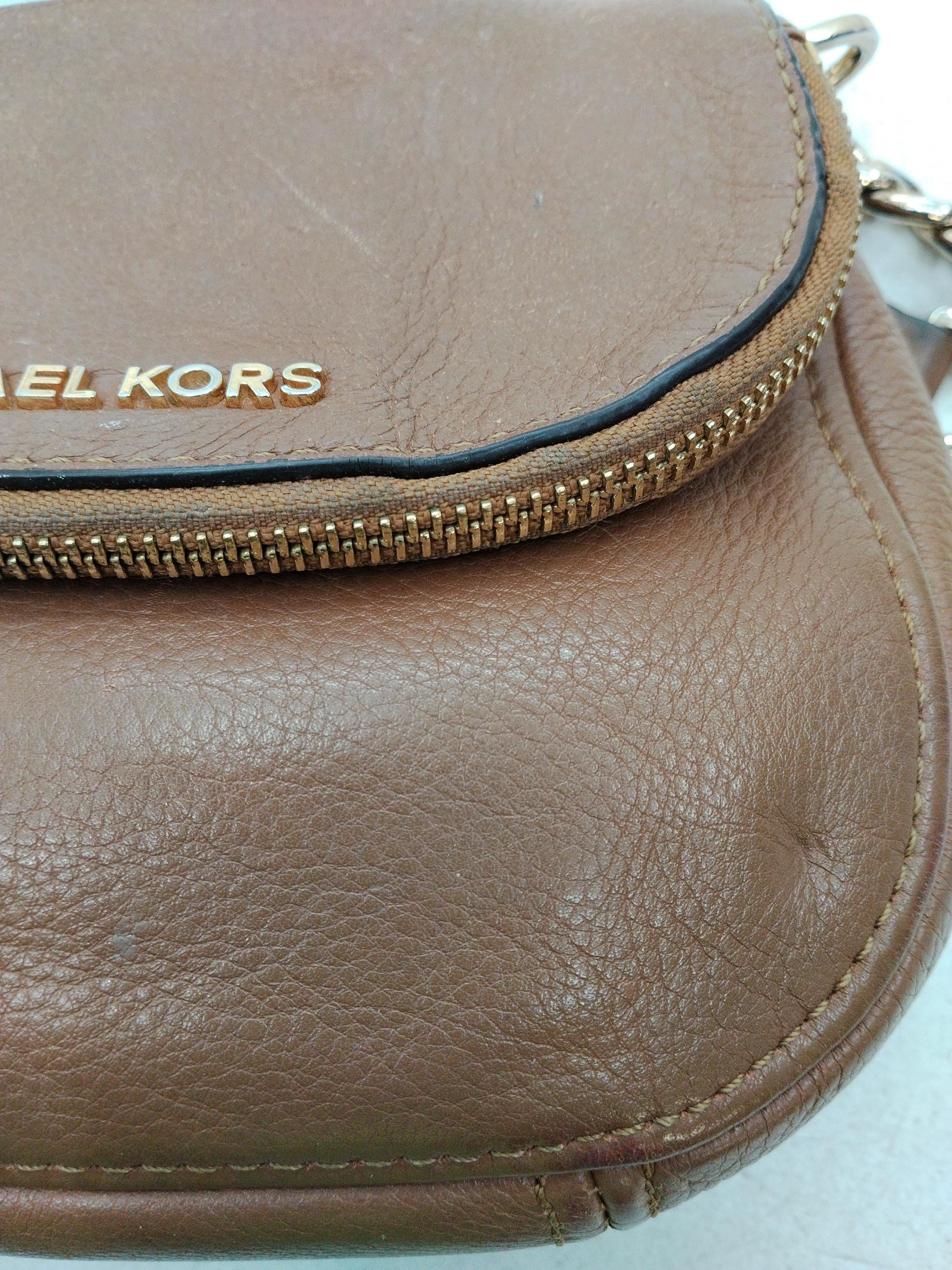 Michael Kors Women's Bag Tan 100% Leather Crossbody - Image 3