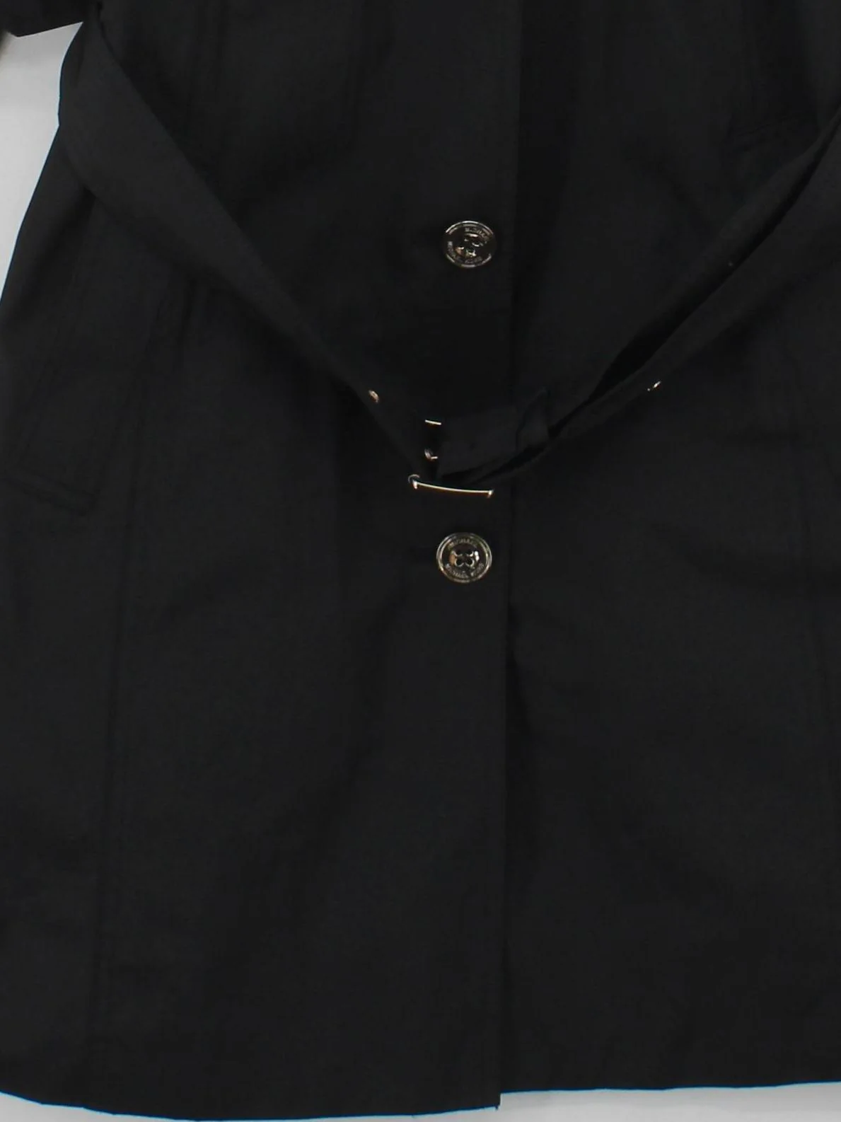 Michael Kors Women's Coat L Black Cotton with Polyester Trench Coat - Image 4