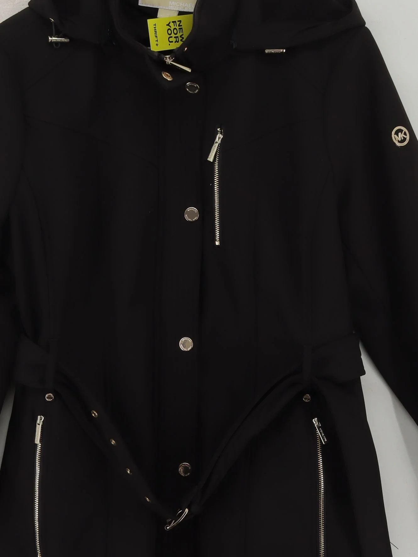 Michael Kors Women's Coat L Black Polyester with Spandex Trench Coat - Image 3