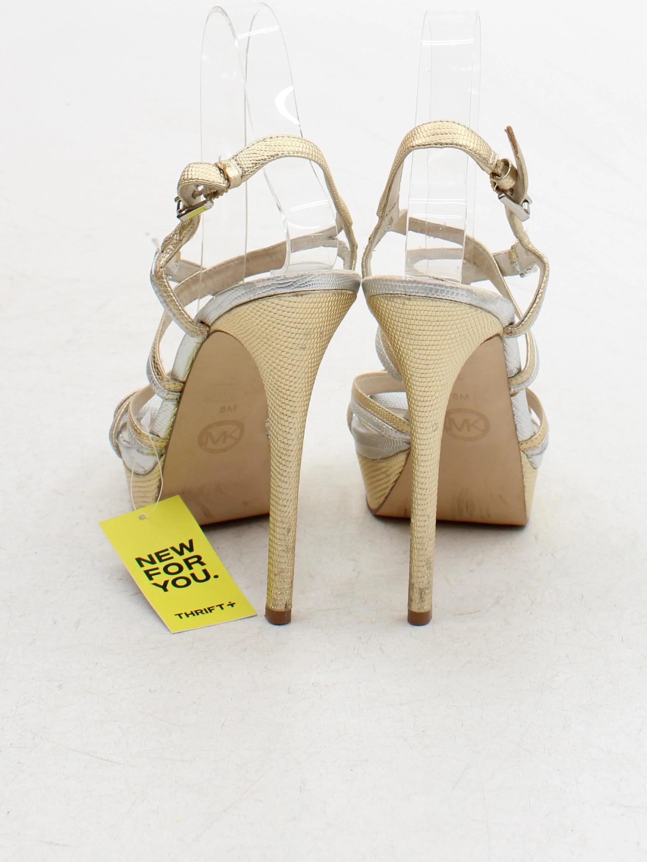 Michael Kors Women's Heels UK 6 Gold 100% Faux Leather Platform - Image 3