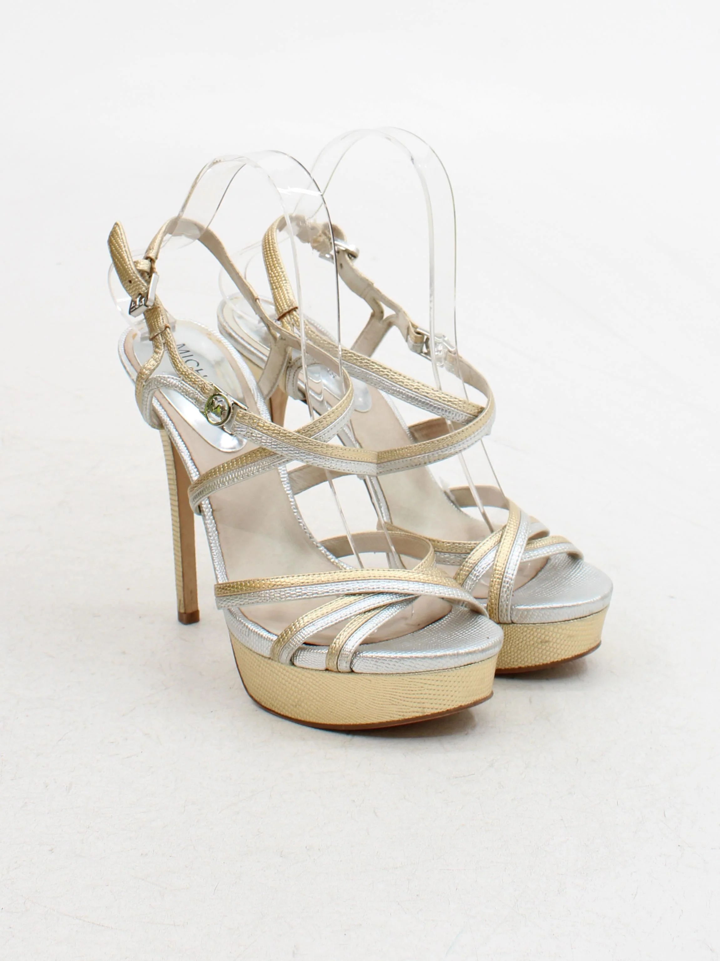 Michael Kors Women's Heels UK 6 Gold 100% Faux Leather Platform - Image 4