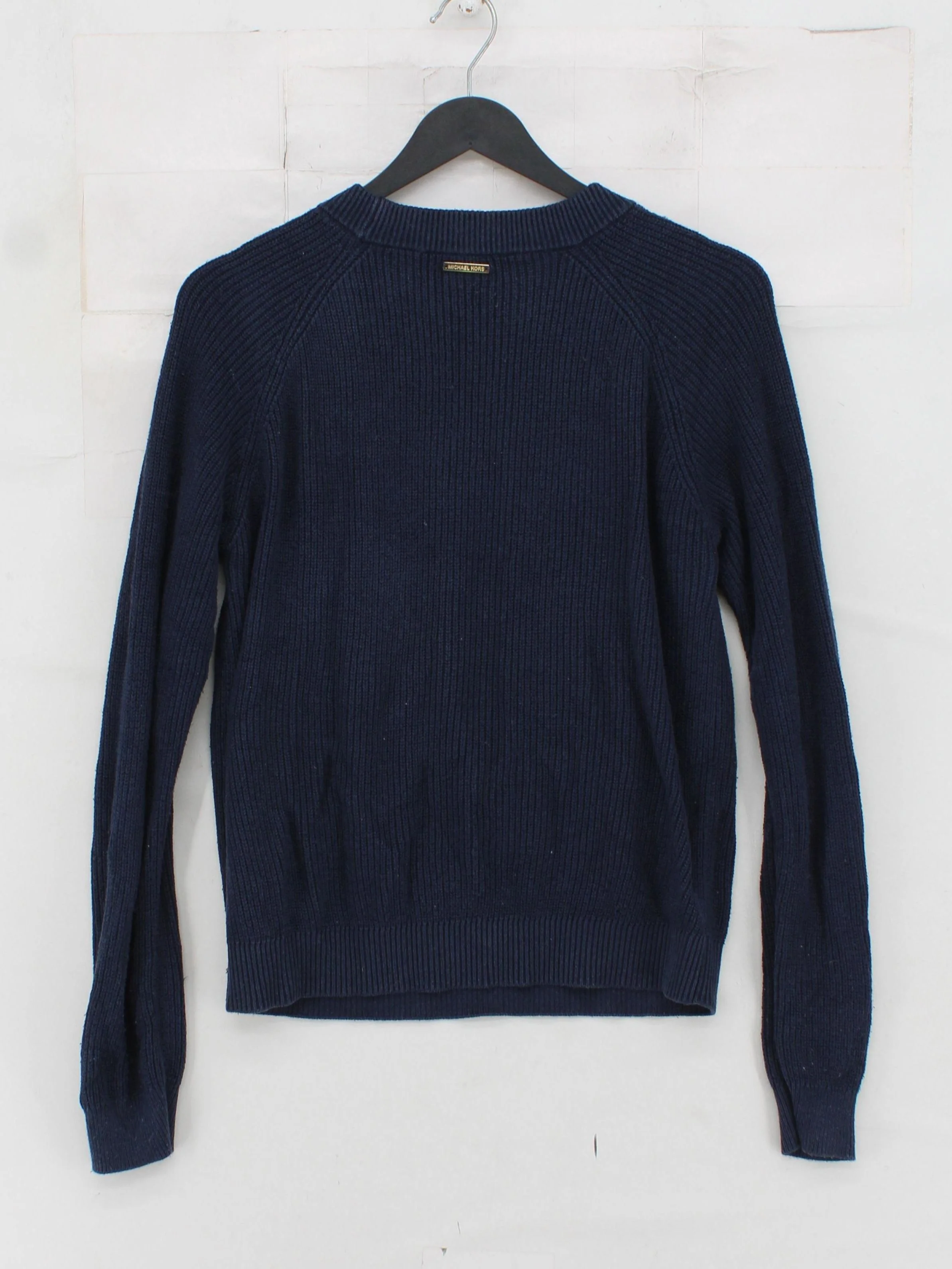 Michael Kors Women's Jumper S Blue Cotton with Viscose, Nylon Crew Neck Pullover - Image 2