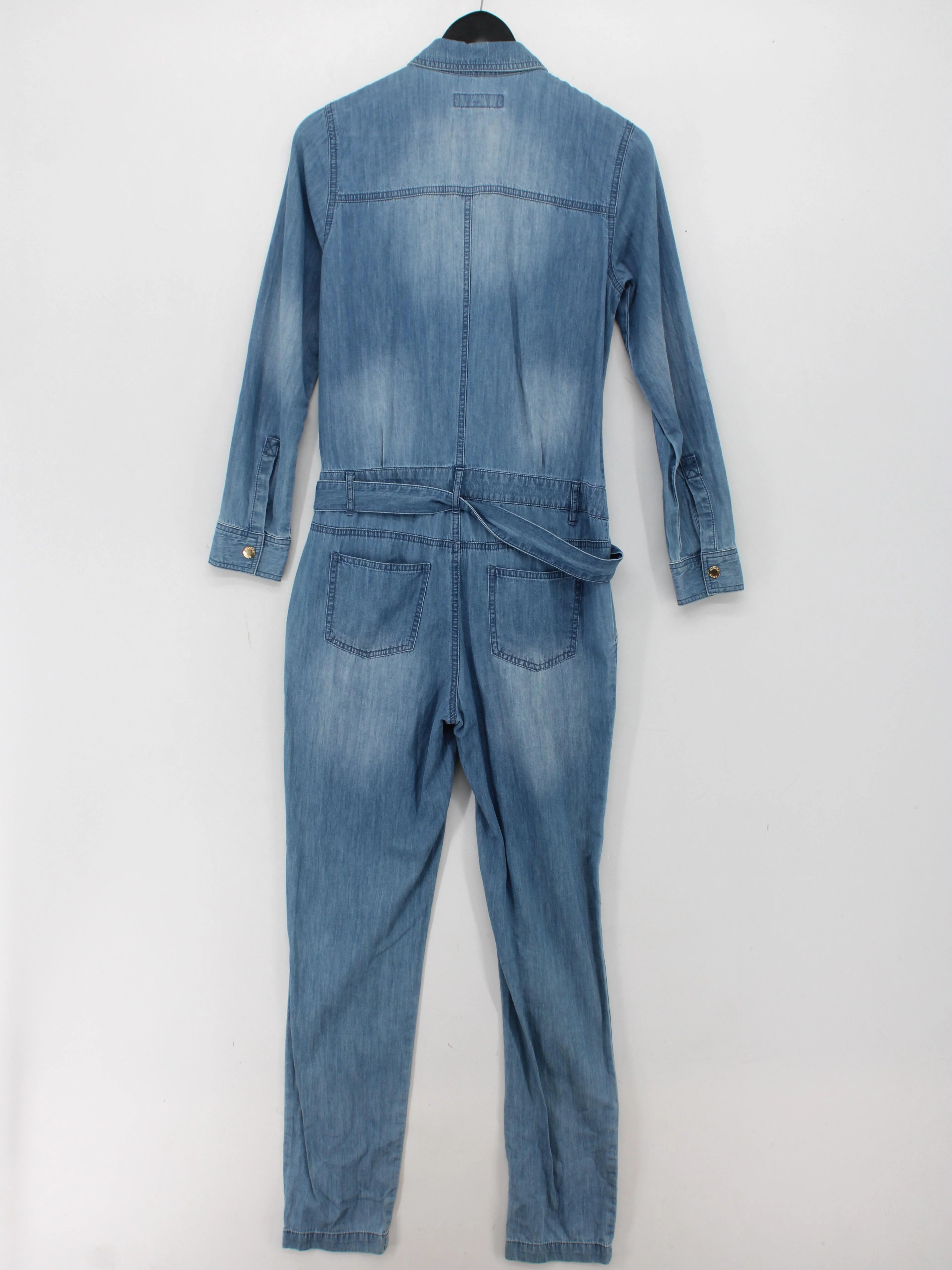 Michael Kors Women's Jumpsuit UK 8 Blue Cotton with Silk Skinny Jumpsuit - Image 2