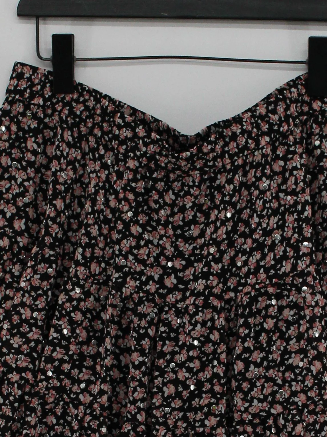 Michael Kors Women's Mini Skirt L Black Floral 100% Polyester Short Mini - Image 3
