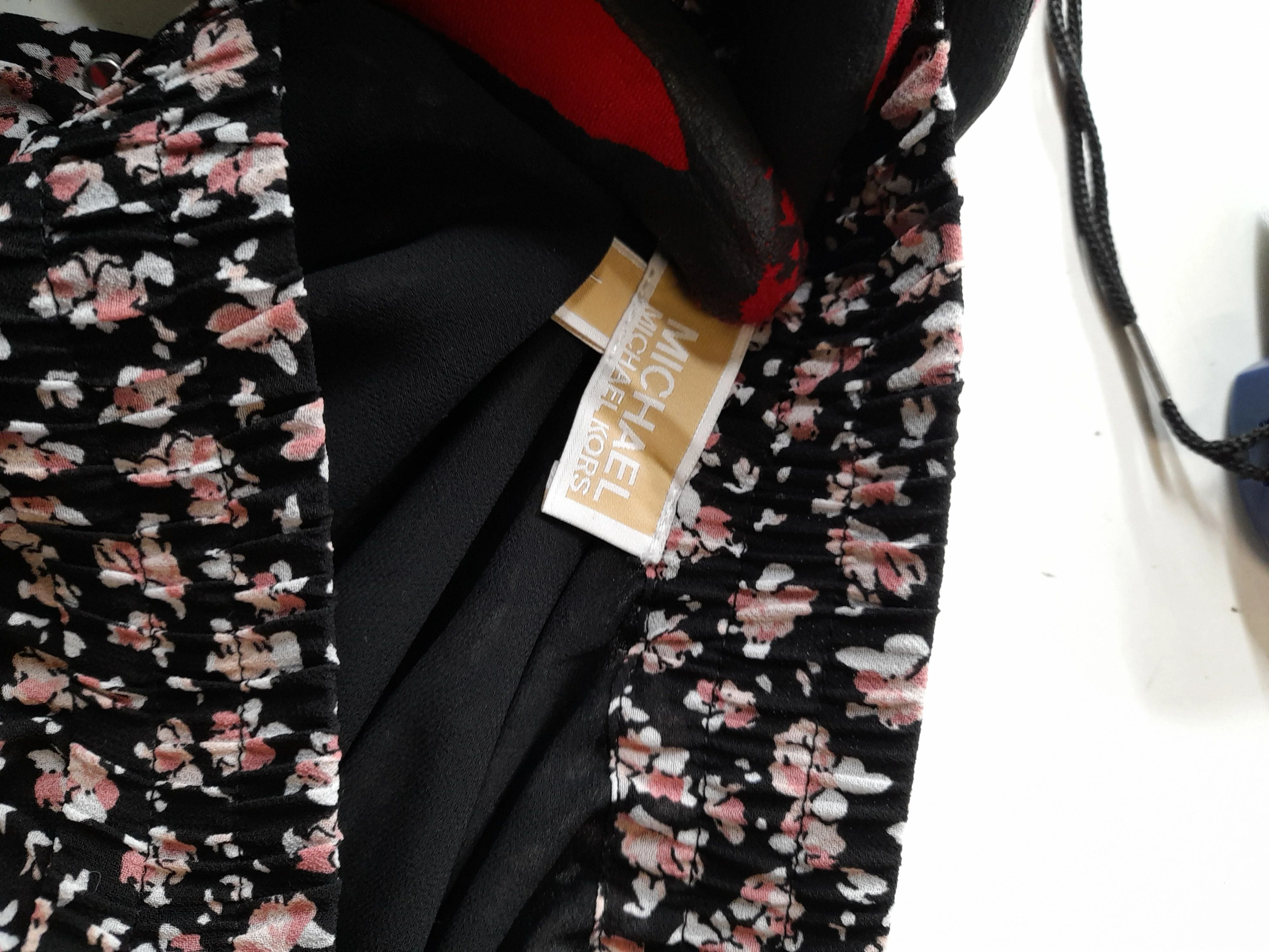 Michael Kors Women's Mini Skirt L Black Floral 100% Polyester Short Mini - Image 5