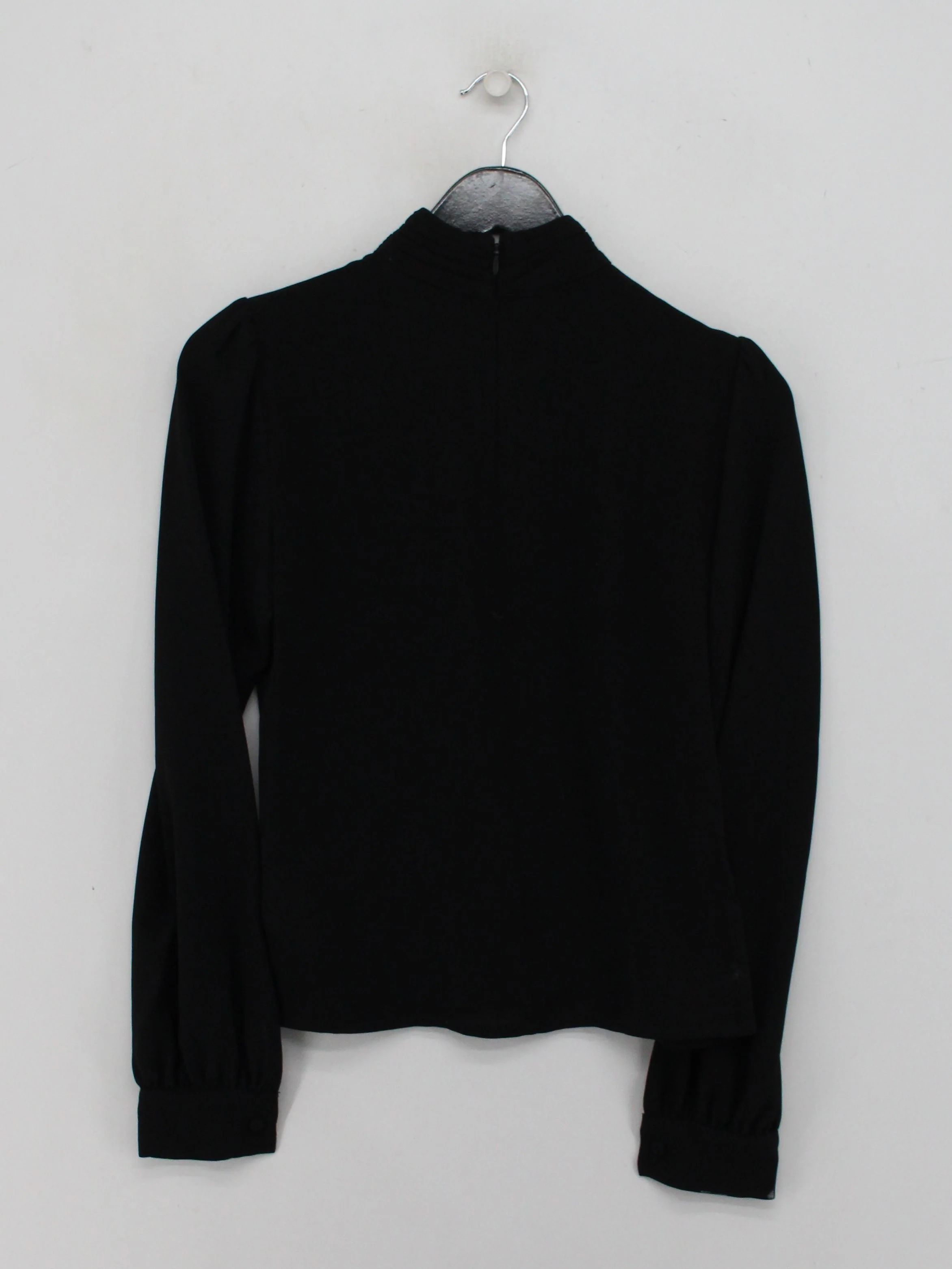 Michael Kors Women's Top UK 6 Black 100% Polyester Long Sleeve High Neck Basic - Image 2