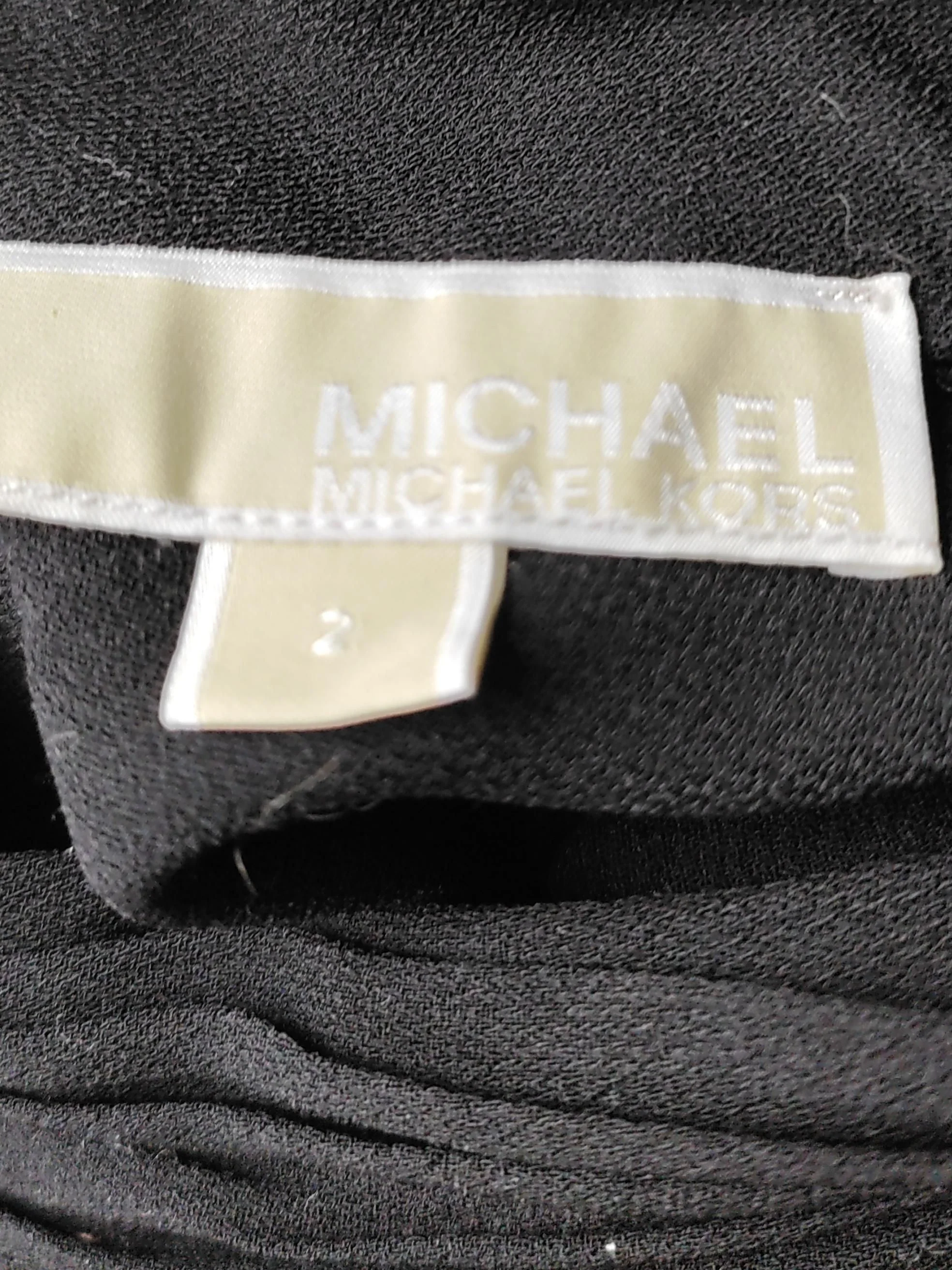 Michael Kors Women's Top UK 6 Black 100% Polyester Long Sleeve High Neck Basic - Image 5