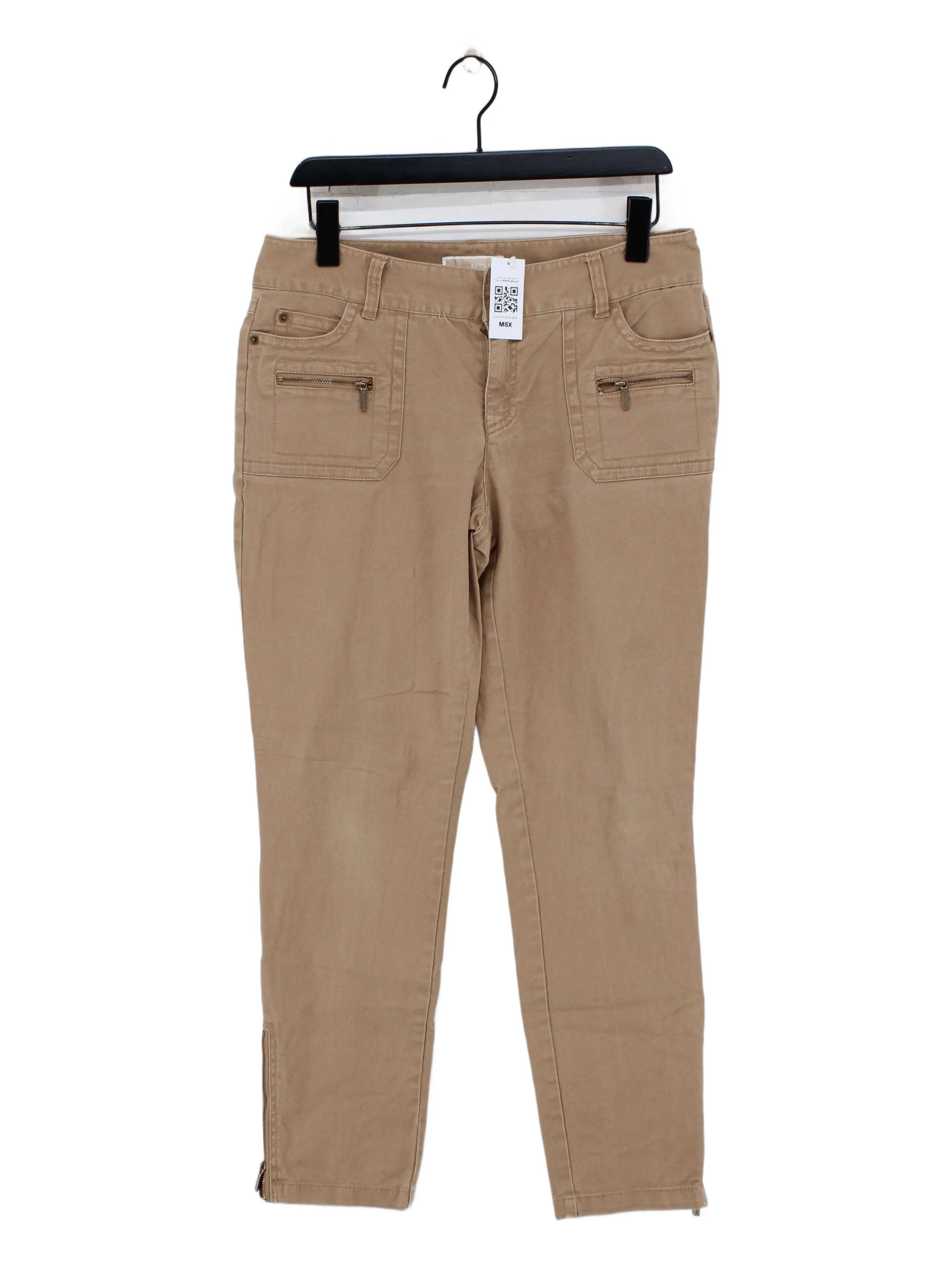 Michael Kors Women's Trousers UK 12 Tan Cotton with Spandex Tapered Cropped