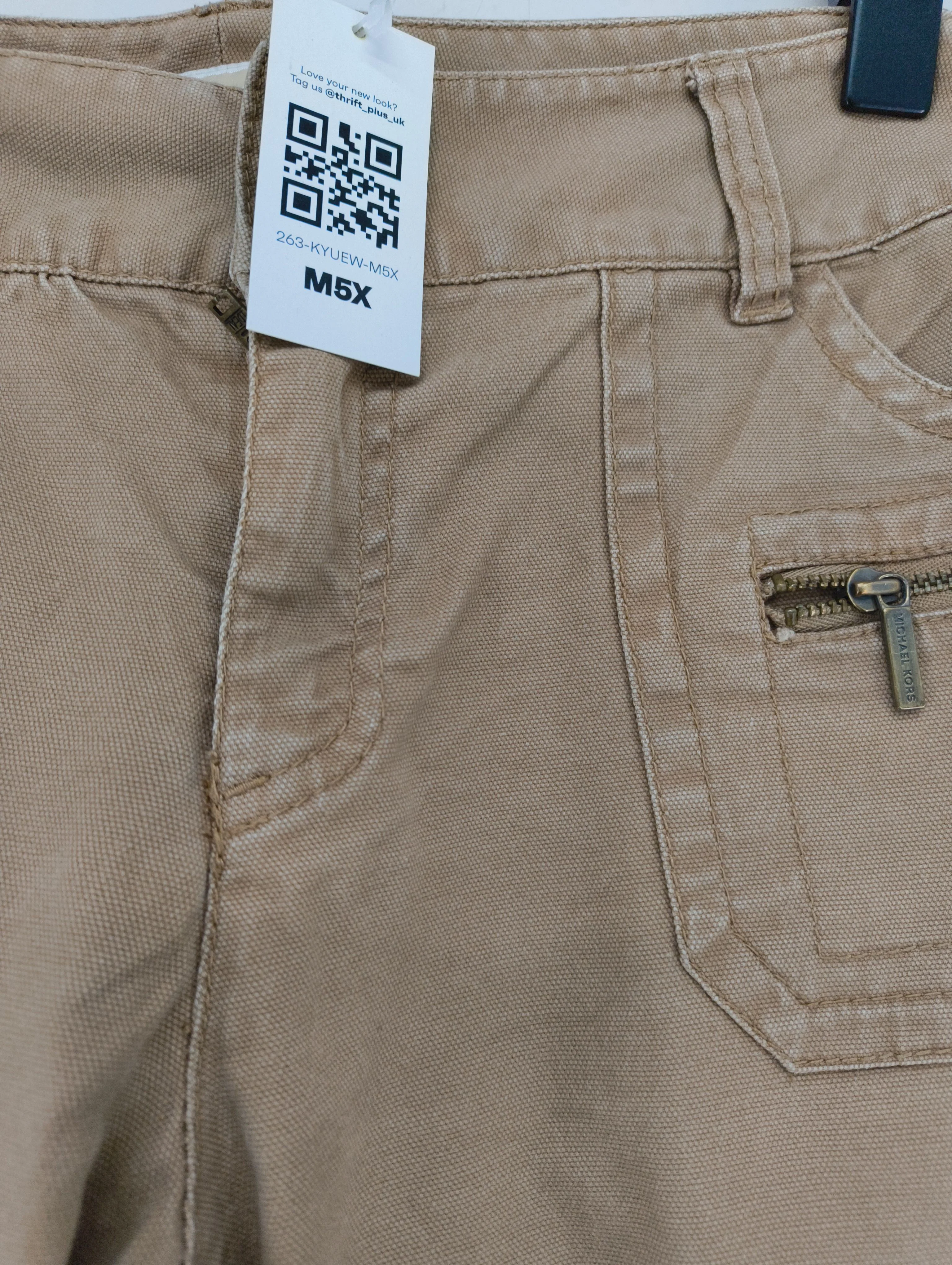 Michael Kors Women's Trousers UK 12 Tan Cotton with Spandex Tapered Cropped - Image 6